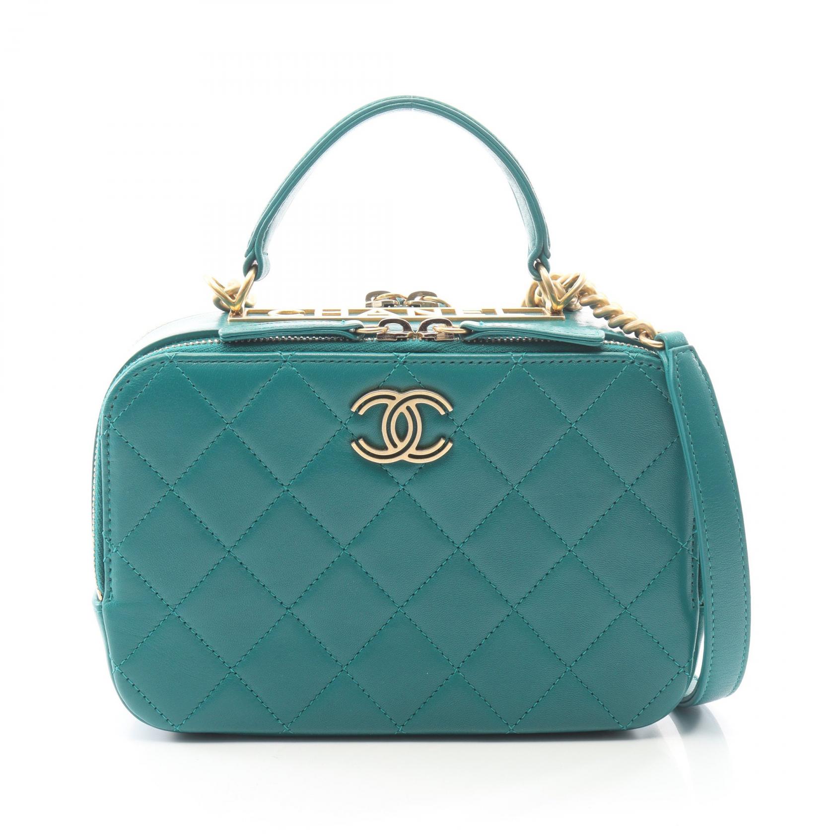 ≪5%OFFクーポン&まとめ買い10% ~7/26 9:59〆≫シャネル CHANEL マトラッセ トップハンドル 2WAY ショルダーバッグ バッグ レザー レディース グリーン系 【中古】|BRANDOFF TOKYO