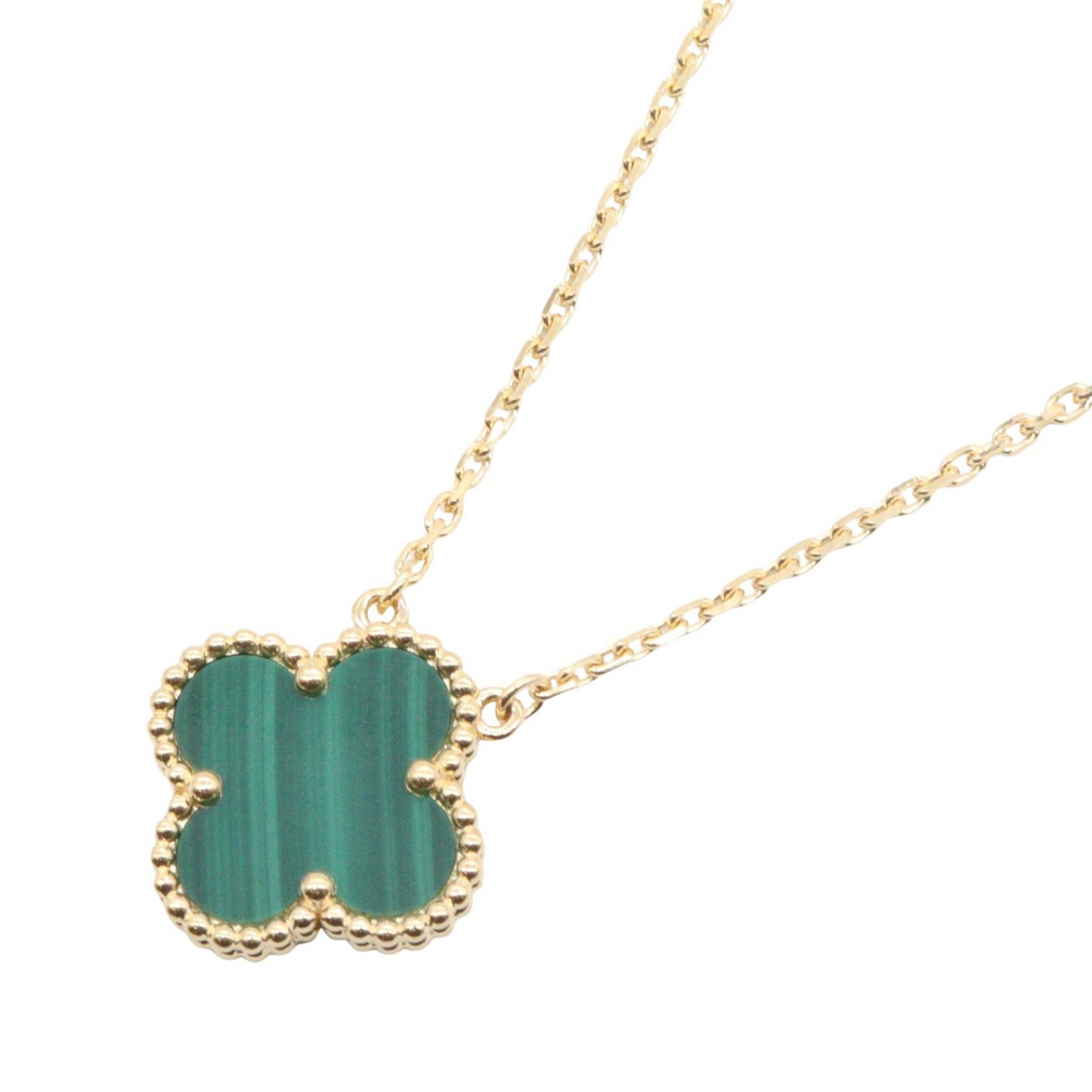 ≪5%OFFクーポン＆まとめ買い10% ～7/26 9:59〆≫ヴァンクリーフ＆アーペル Van Cleef & Arpels ヴィンテージアルハンブラ マラカイト ネックレス ネックレス ジュエリー K18（イエローゴールド） マラカイト レディース ゴールド系 / グリーン系 VCARO9VA00 【中古】｜BRANDOFF TOKYO