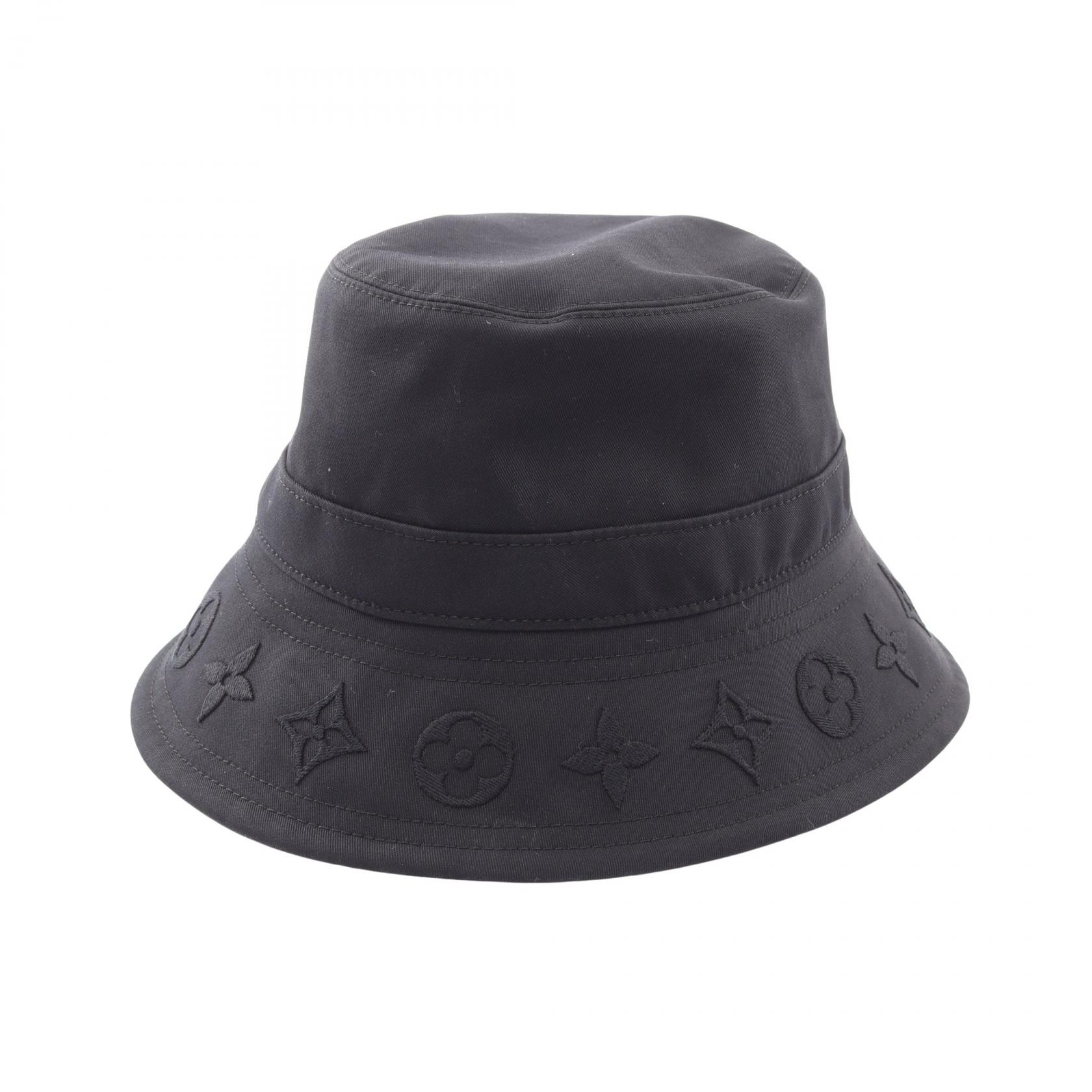 ≪5%OFFクーポン＆まとめ買い10% ～7/26 9:59〆≫ルイ・ヴィトン LOUIS VUITTON LVフィリグラム バケット ハット 帽子 コットン レディース ブラック系 M7286M 【中古】｜BRANDOFF TOKYO