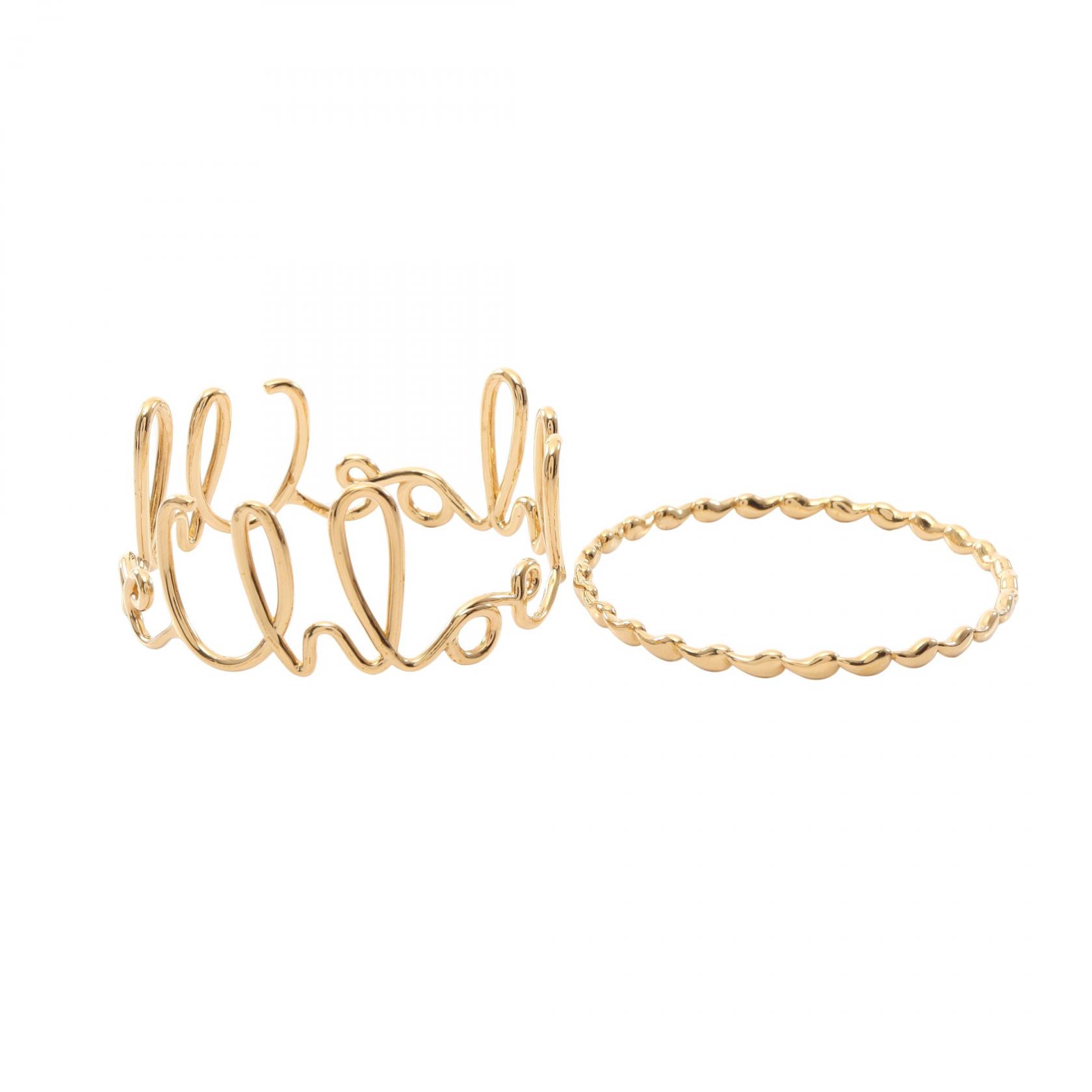 ≪5%OFFクーポン＆まとめ買い10% ～7/26 9:59〆≫クロエ Chloe Iconic 2点セット バングル アクセサリー GP（ゴールドメッキ） レディース ゴールド系 【中古】｜BRANDOFF TOKYO