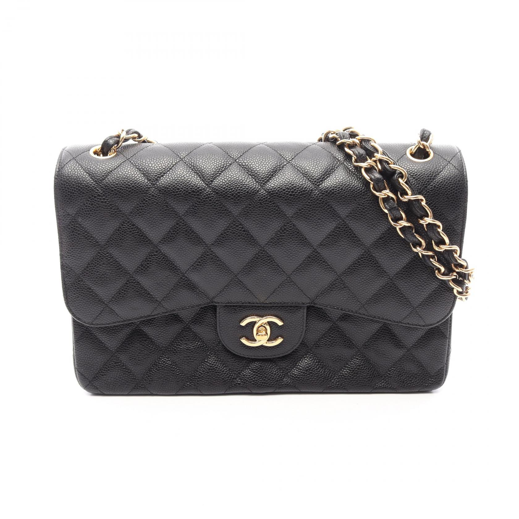 ≪5%OFFクーポン&まとめ買い10% ~7/26 9:59〆≫シャネル CHANEL デカマトラッセ30 クラシック ラージ Wフラップ ショルダーバッグ バッグ キャビアスキン(グレインドカーフ) レディース ブラック系 A58600 【中古】|BRANDOFF TOKYO
