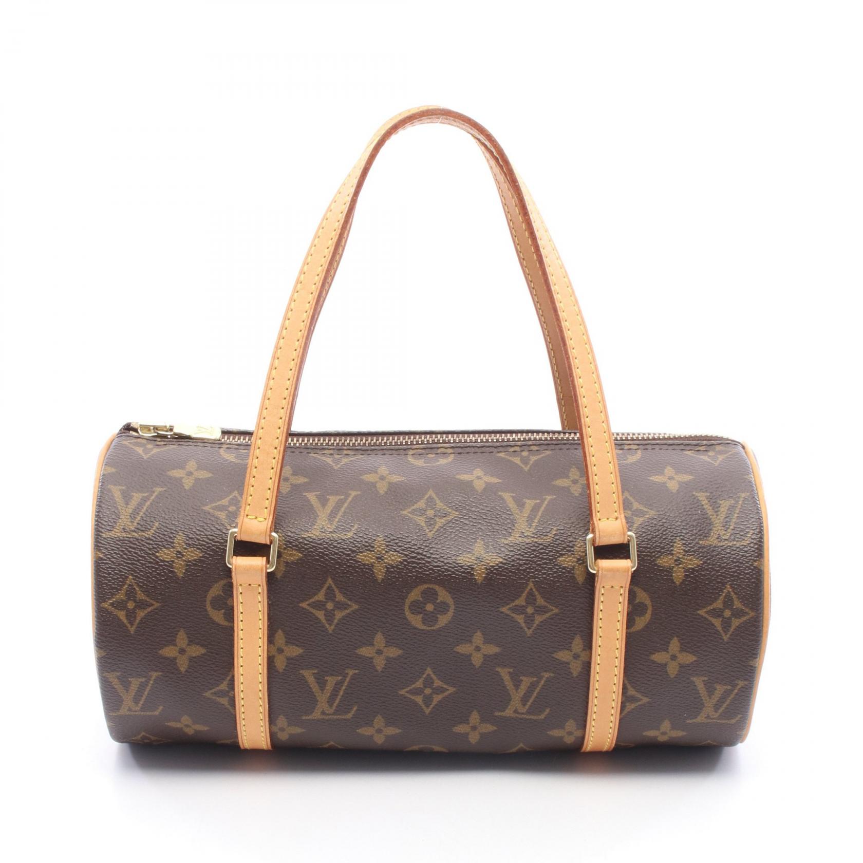 ≪5%OFFクーポン＆まとめ買い10% ～7/26 9:59〆≫ルイ・ヴィトン LOUIS VUITTON パピヨン26 モノグラム ハンドバッグ バッグ PVCコーティングキャンバス レザー レディース ブラウン系 M51386 【中古】｜BRANDOFF TOKYO
