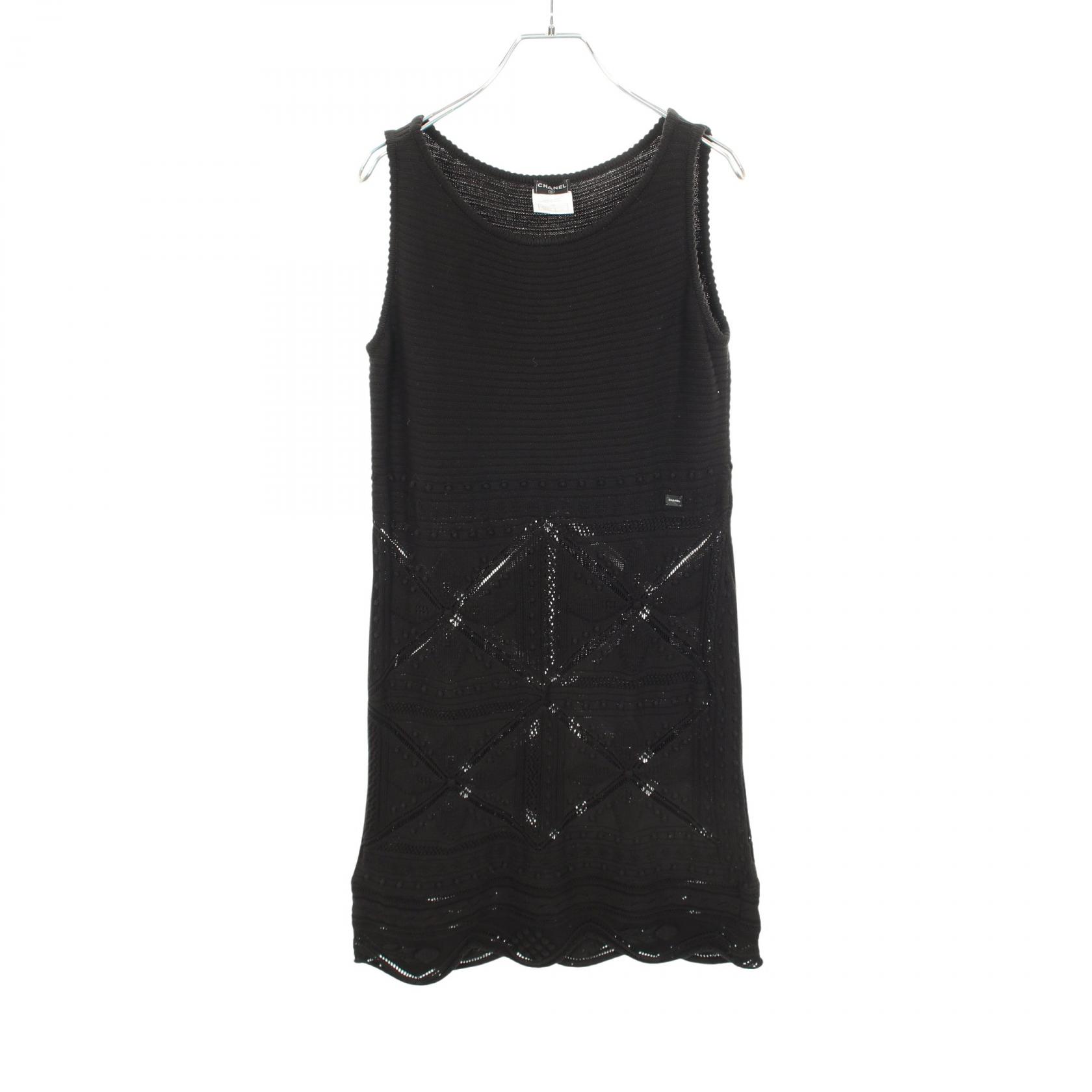 シャネル CHANEL ノースリーブ ワンピース 衣料品 トップス コットン レディース ブラック系 P23313V01569 【中古】｜BRANDOFF TOKYO