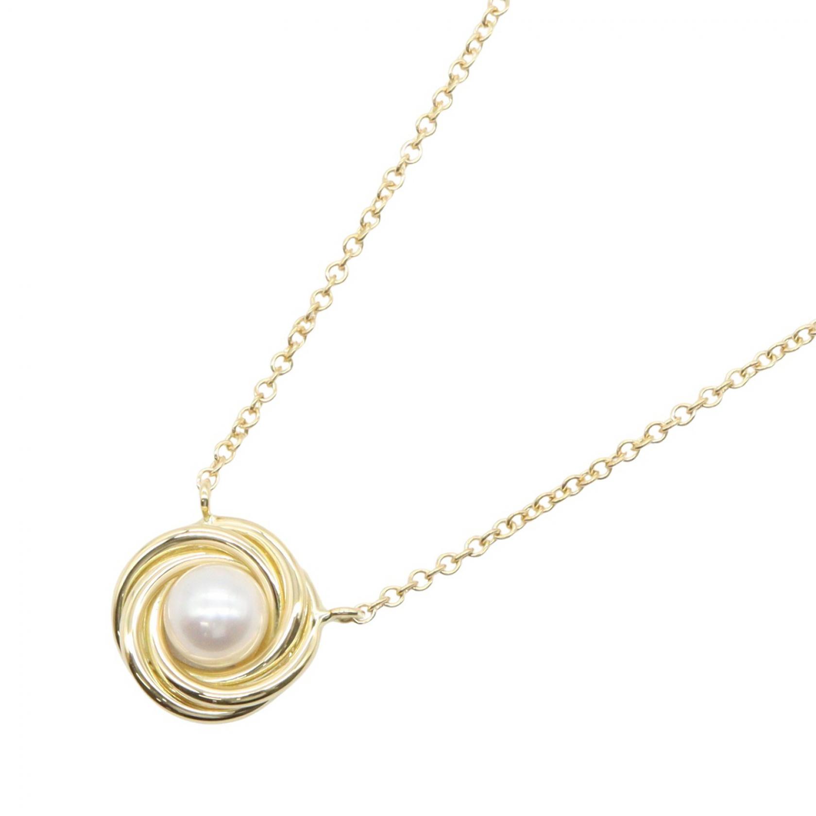 ティファニー TIFFANY&CO ツイスト サークル パール ネックレス ネックレス ジュエリー K18(イエローゴールド) パール レディース ゴールド系 / ホワイト系 【中古】|BRANDOFF TOKYO