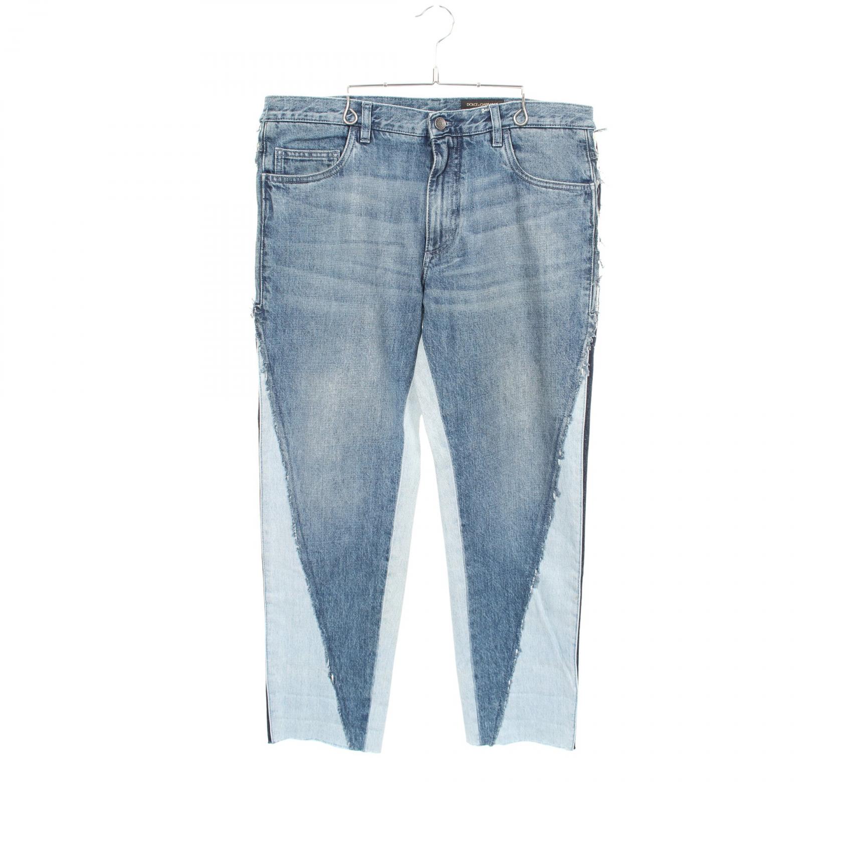 ドルチェアンドガッバーナ DOLCE & GABBANA カットオフ デニムパンツ 衣料品 ボトムス コットン メンズ ネイビー系 / ブルー系 GY5LAD 【中古】|BRANDOFF TOKYO