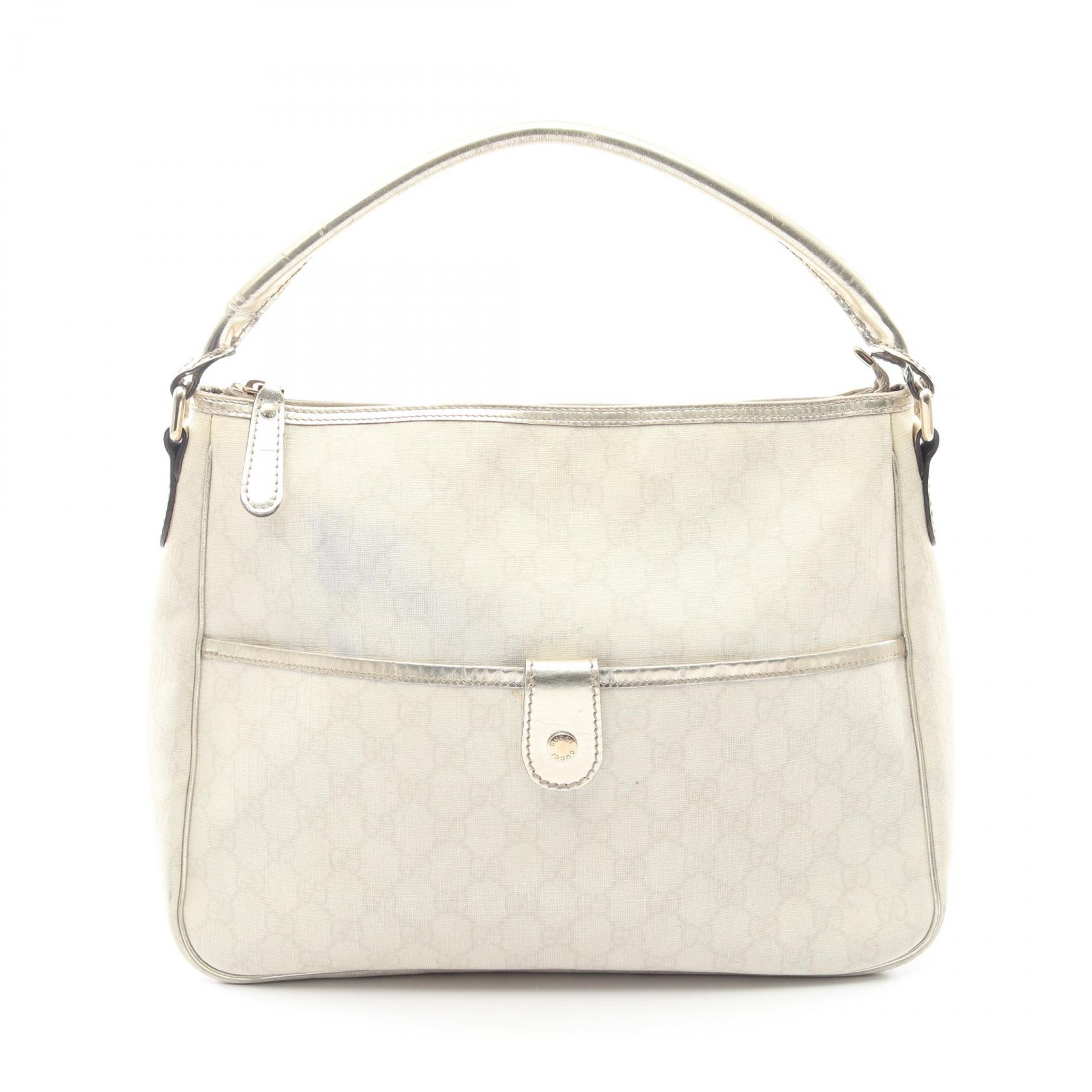 グッチ GUCCI GGスプリーム ショルダーバッグ バッグ PVCコーティングキャンバス レザー レディース アイボリー系 / ゴールド系 189898 【中古】|BRANDOFF TOKYO