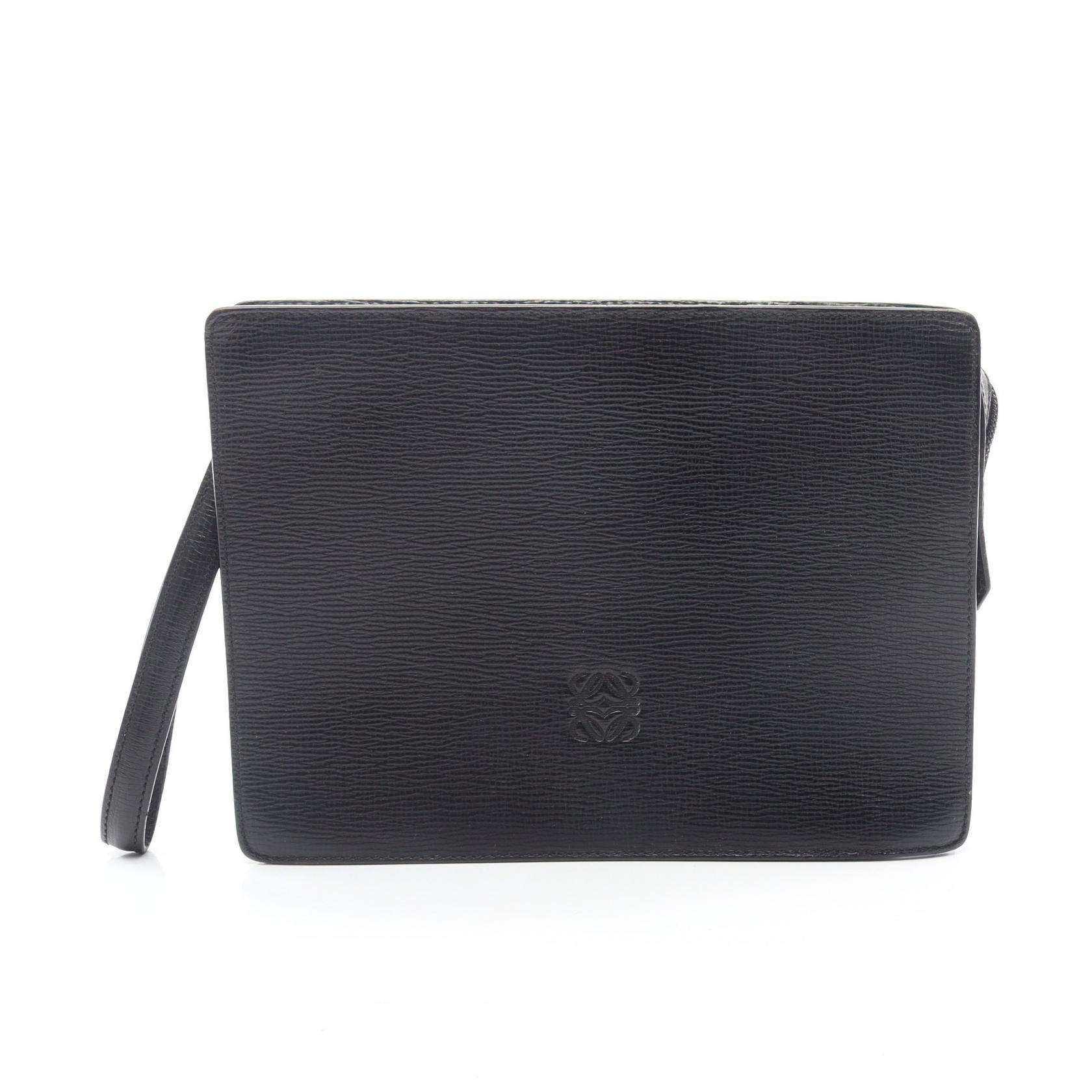 ロエベ LOEWE アナグラム セカンドバッグ クラッチバッグ バッグ レザー レディース ブラック系 【中古】|BRANDOFF TOKYO