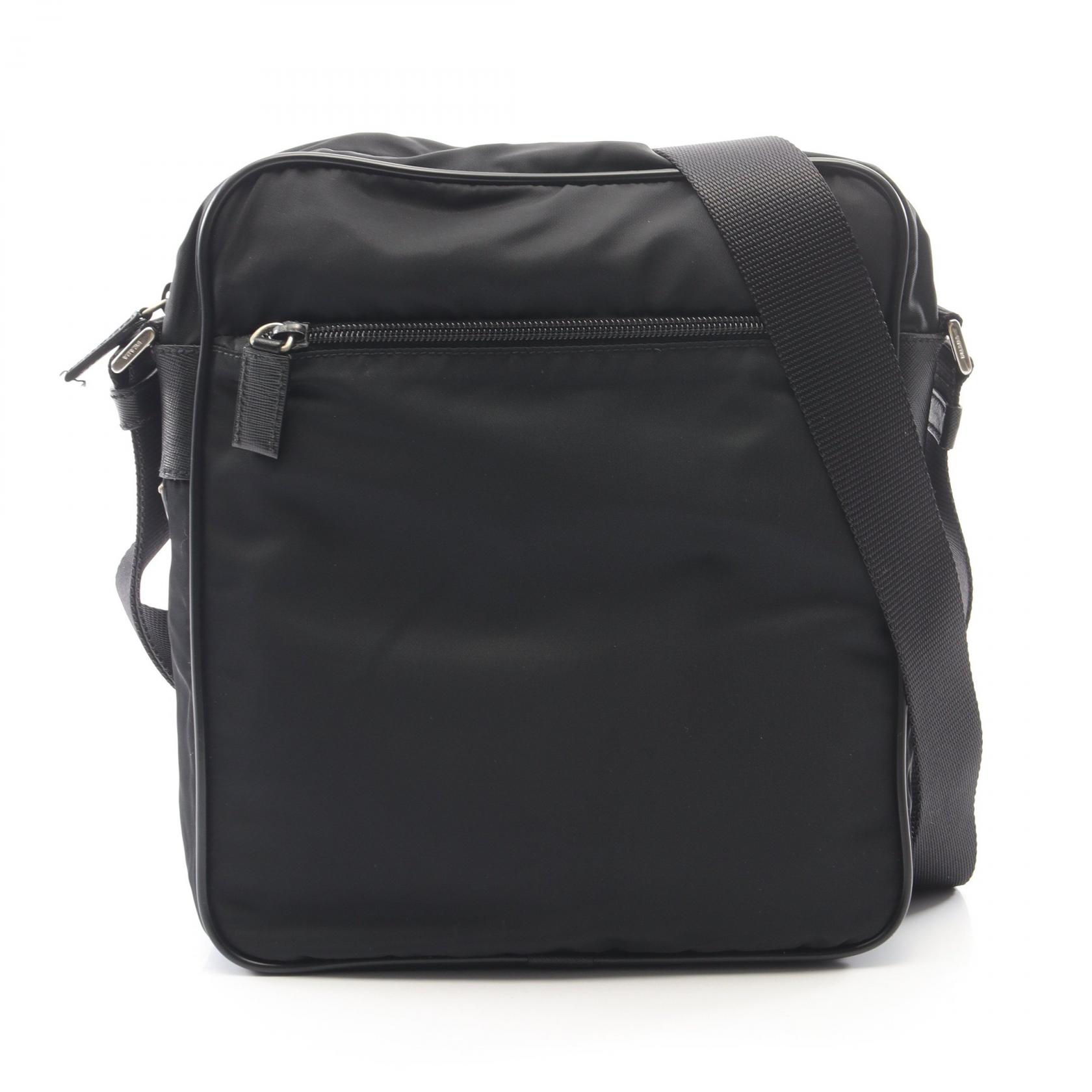 プラダ PRADA トライアングルロゴ ショルダーバッグ バッグ ナイロン サフィアーノレザー レディース ブラック系 【中古】｜BRANDOFF TOKYO