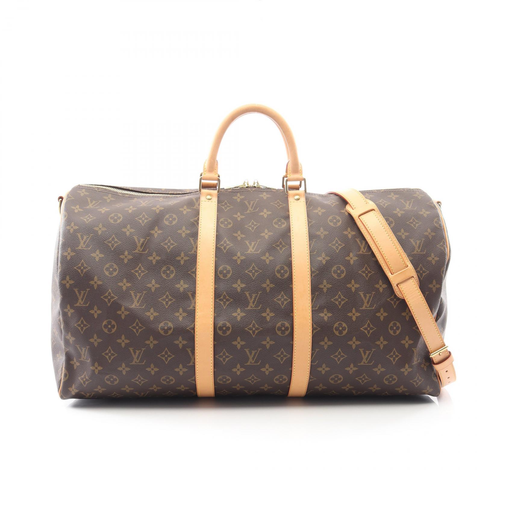 ルイ・ヴィトン LOUIS VUITTON キーポル バンドリエール55 モノグラム 2WAY ボストンバッグ バッグ PVCコーティングキャンバス レザー メンズ レディース ブラウン系 M41414 【中古】｜BRANDOFF TOKYO 115,500円