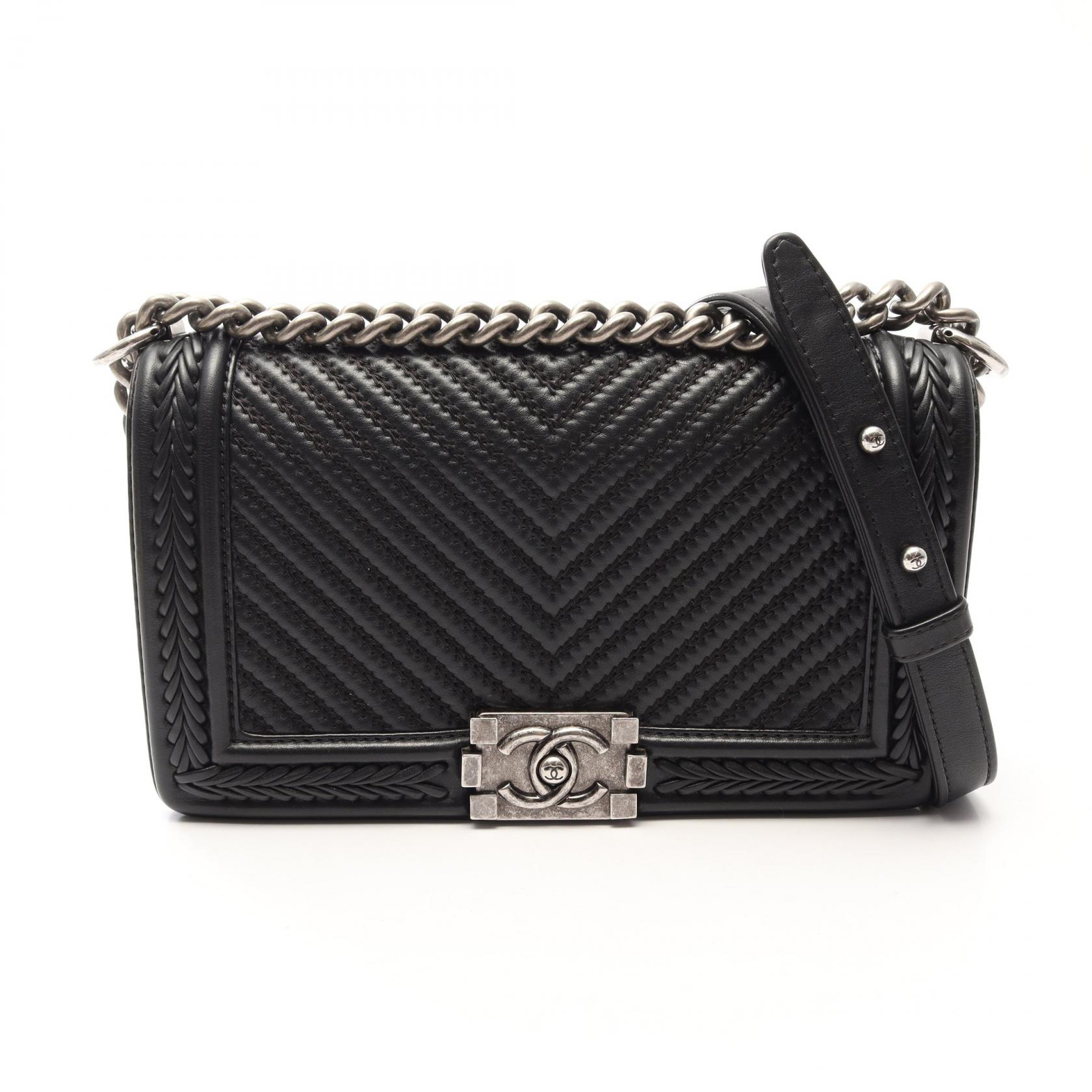 シャネル CHANEL ボーイシャネル ショルダーバッグ バッグ レザー レディース ブラック系 【中古】｜BRANDOFF TOKYO