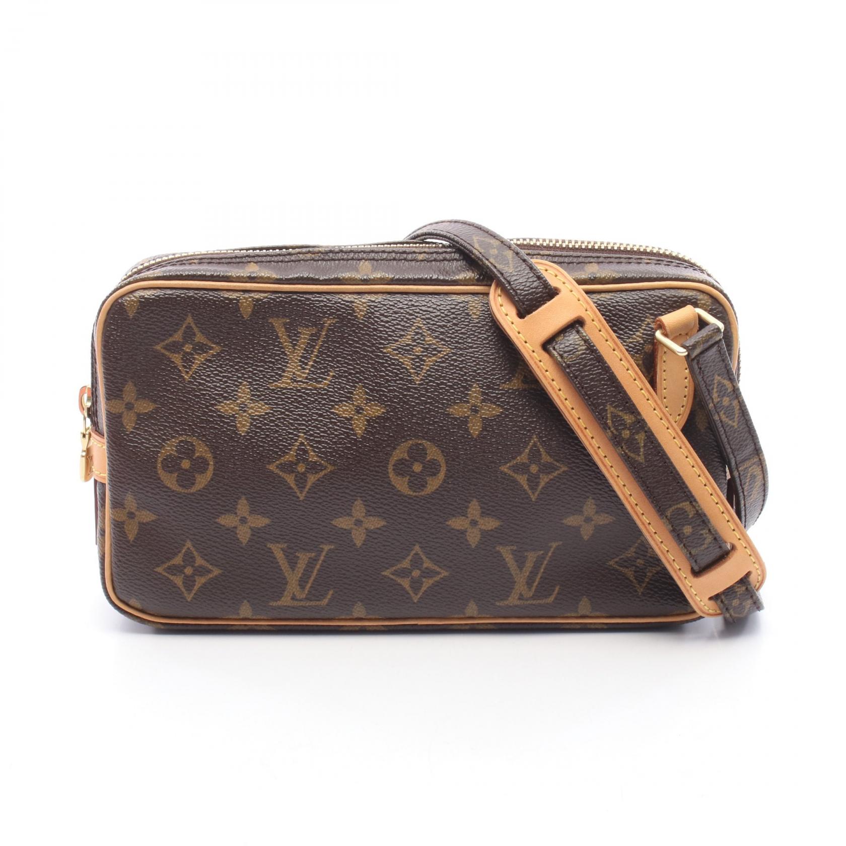 ルイ・ヴィトン LOUIS VUITTON マルリーバンドリエール モノグラム ショルダーバッグ バッグ PVCコーティングキャンバス レザー レディース ブラウン系 M51828 【中古】｜BRANDOFF TOKYO