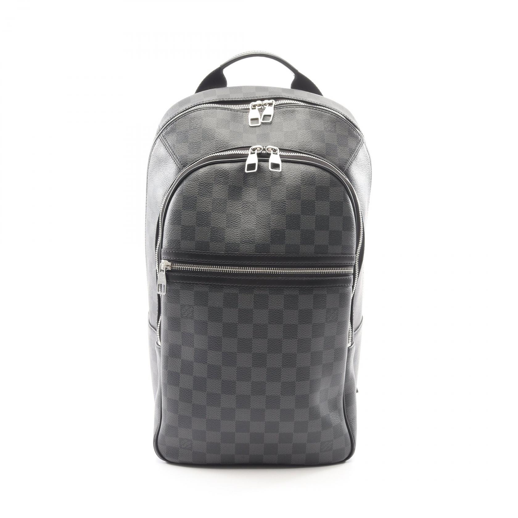 ルイ・ヴィトン LOUIS VUITTON ミカエル リュックサック バックパック バッグ PVCコーティングキャンバス レザー ダミエ・グラフィット メンズ ブラック系 N58024 【中古】｜BRANDOFF TOKYO