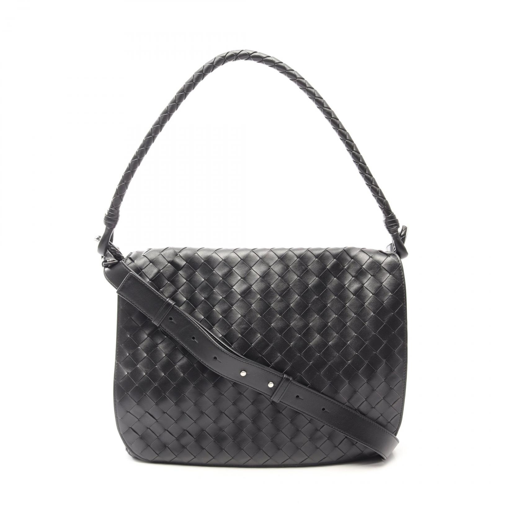 ボッテガヴェネタ BOTTEGA VENETA スイング メッセンジャーバッグ イントレチャート 2WAY ショルダーバッグ バッグ レザー メンズ ブラック系 795074V2HL11208 【中古】｜BRANDOFF TOKYO