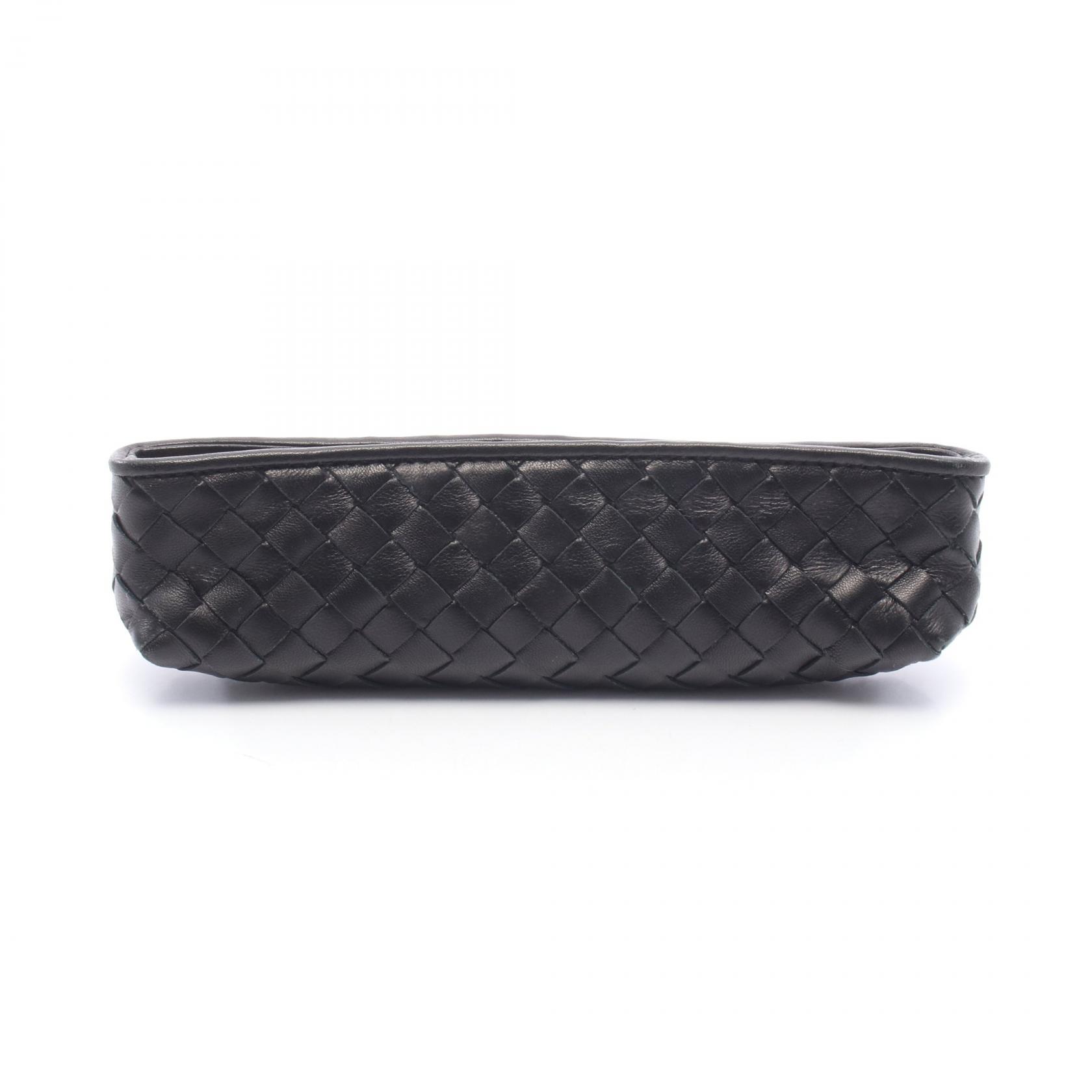 ボッテガヴェネタ BOTTEGA VENETA イントレチャート ペンケース アクセサリー ラムスキン（羊革） メンズ レディース ブラック系 【中古】｜BRANDOFF TOKYO