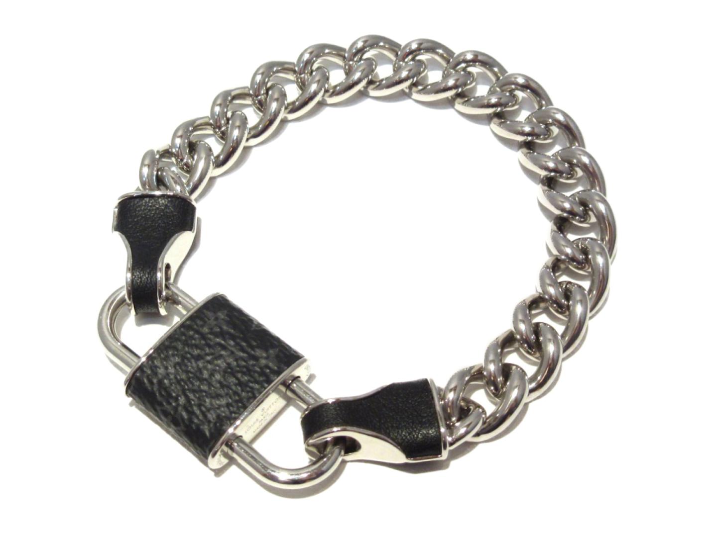 Brandoff Authentic Louis Vuitton Monogram Eclipse Chain Bracelet Authentic Louis Vuitton Monogram Eclipse Chain Bracelet M63654