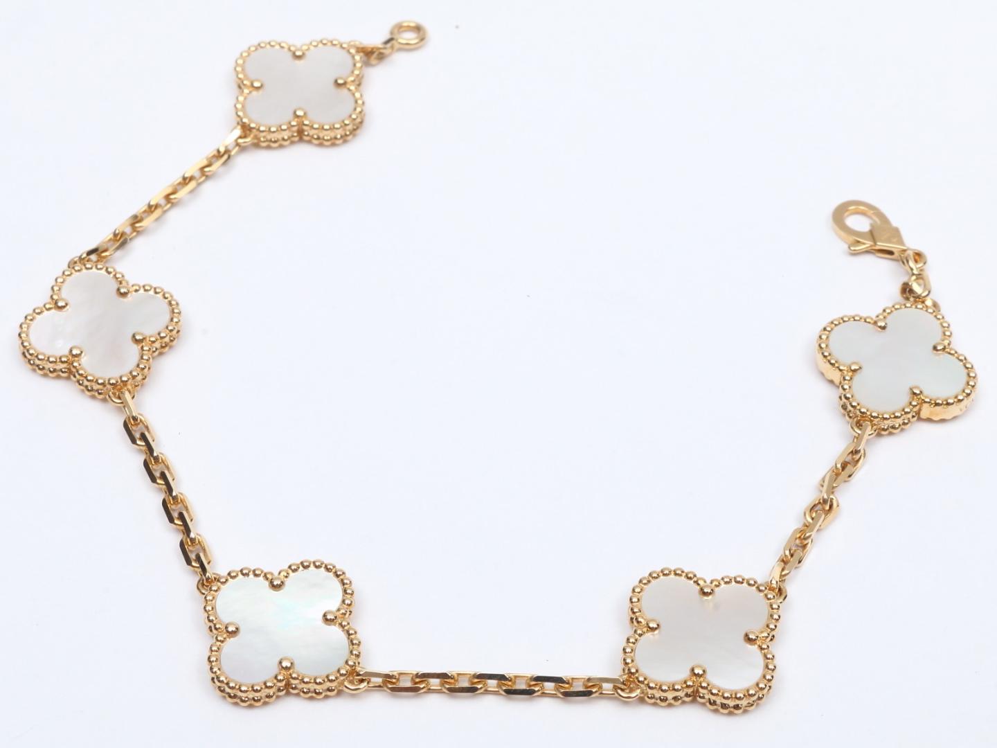 Brandoff Authentic Van Cleef Arpels Vca Alhambra Bracelet 5p Authentic Van Cleef Arpels Vca Alhambra Bracelet 5p Mother Of Pearl K18