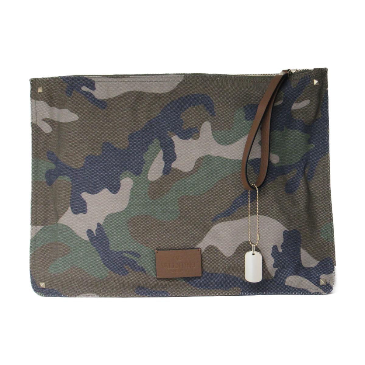 Valentino Camouflage Clutch Bag Men Gap Dis Canvas Second Back Brand