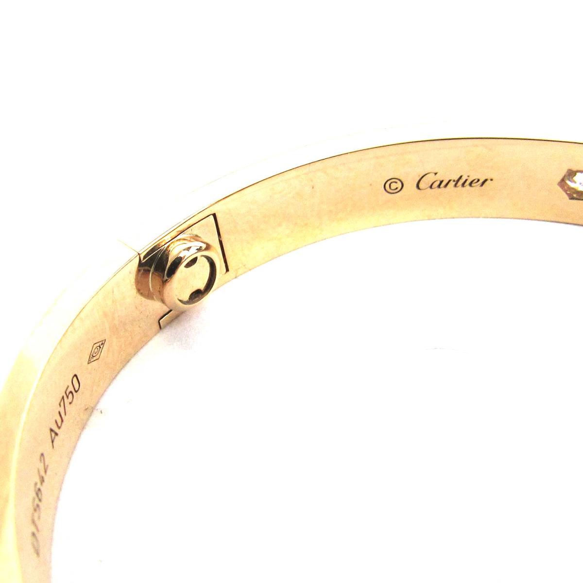 Auth Cartier Love Bracelet Bangle 4 Diamond 18k 750 Pink Rose Gold Size 16 Brandoff Ginza Tokyo An Auth Cartier Love Bracelet Bangle 4 Diamond 18k 750 Pink Rose Gold Size 16 Brandoff Ginza Tokyo An