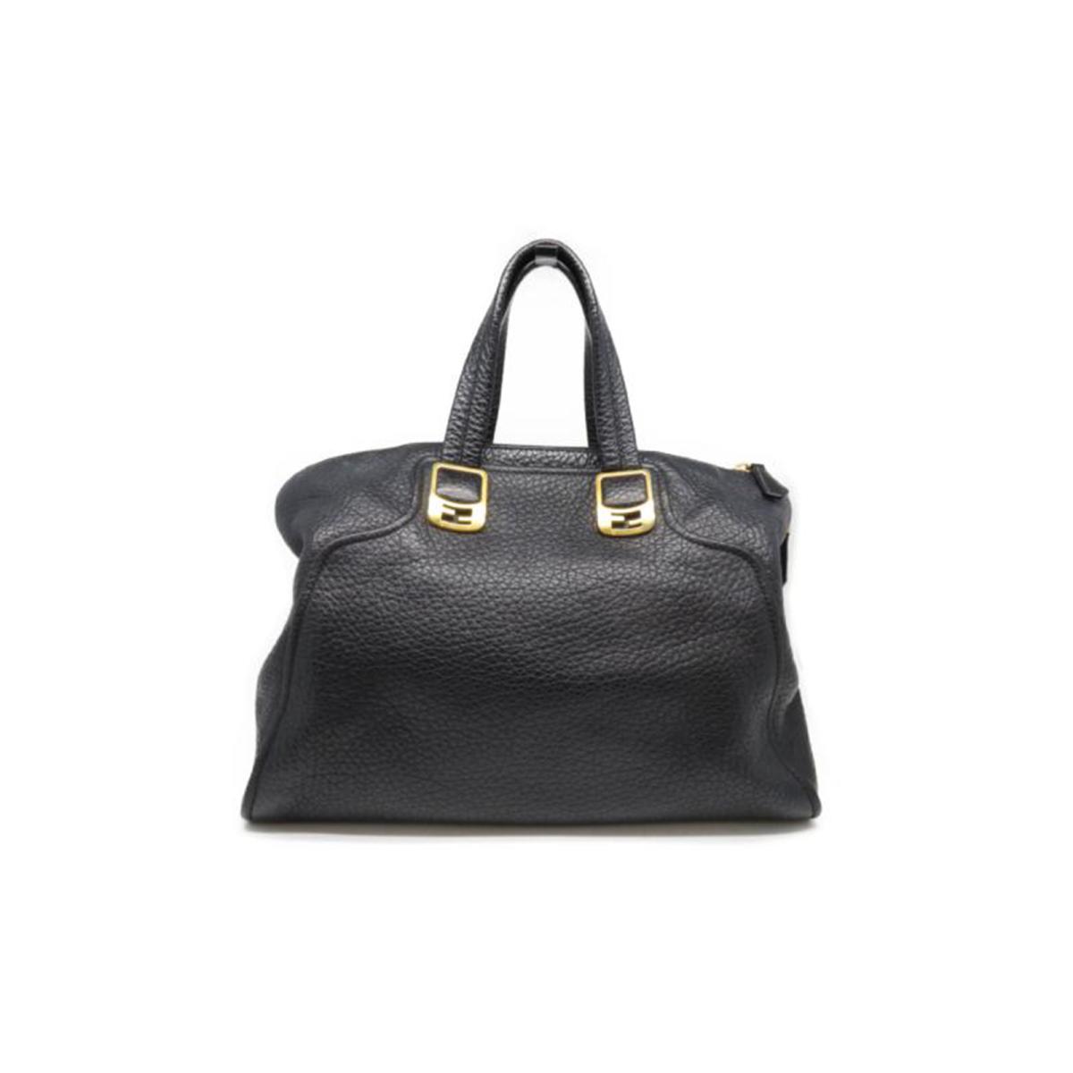 Fendi Chameleon Handbag Bag Lady Cowhide Calf Black 8bl110 Xf Brandoff Brand Off Backhand