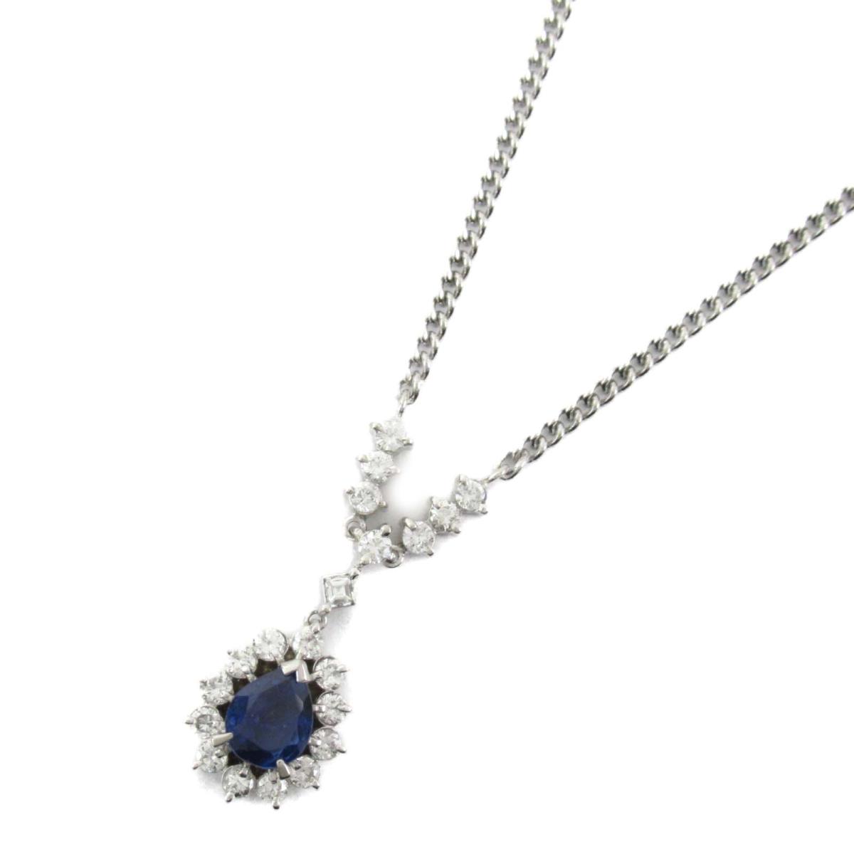 サファイア プラチナ Jewelry レディース メンズ Pt850 ネックレス プラチナ Brandoff ダイヤモンド サファイア0 41ct ノー ブランドジュエリー ジュエリー X ダイヤモンド0 28ct 中古 Jewelry Brandoff ブランドオフ 宝石 ペンダント Brandoff Tokyo Jewelry
