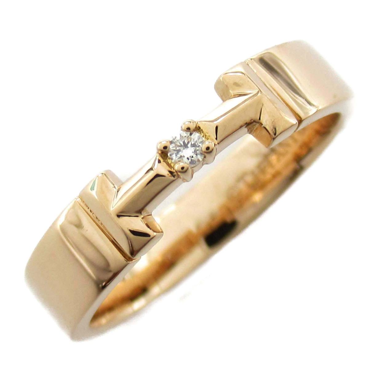 指輪 リング 独特の上品 中古 ティファニー Tトゥールリング1pd 指輪 ブランドジュエリー レディース K18pg 750 ピンクゴールド X ダイヤモンド Mail Shoxruxtj Com