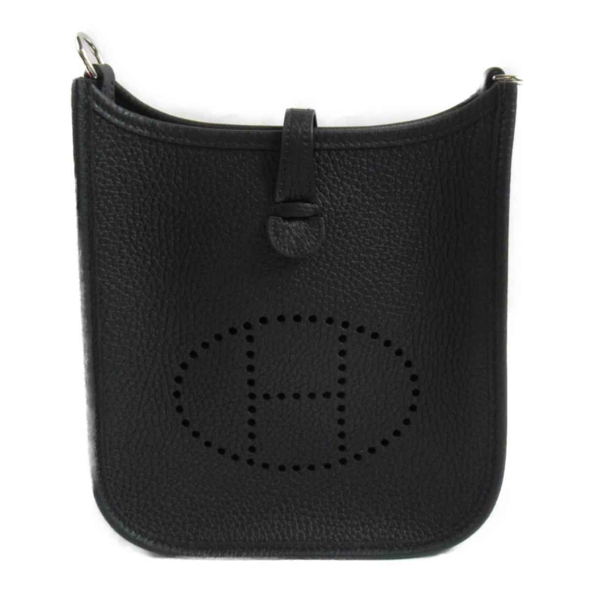 ショルダーバッグ メッセンジャーバッグ 中古 エルメス エヴリンtpm シルバー金具 ブラック系 トリヨンクレマンス レディース バッグ ショルダーバッグ アマゾン 限定価格セール