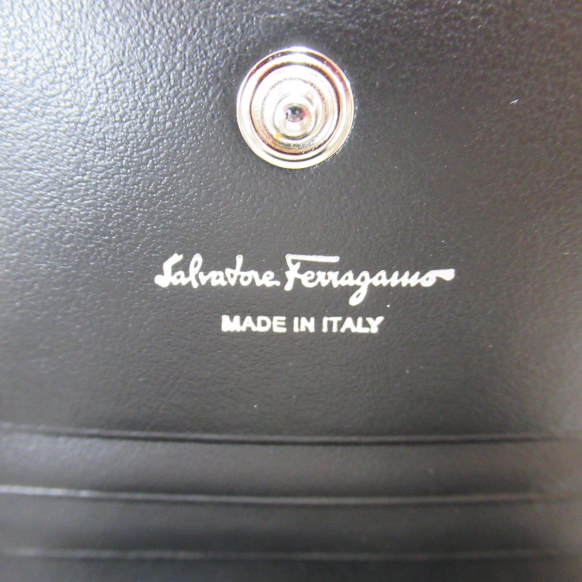 サルヴァトーレ フェラガモ 二つ折財布 財布 ユニセックス レザー ブラック 22d514 septicin Com