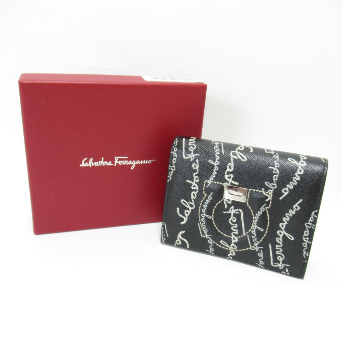 サルヴァトーレ フェラガモ 二つ折財布 財布 ユニセックス レザー ブラック 22d514 septicin Com