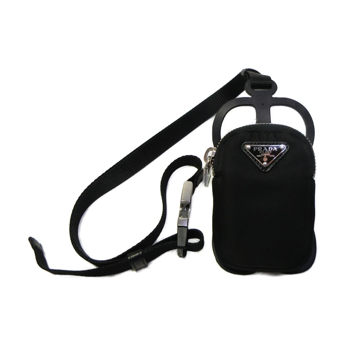 中古 プラダ 携帯 ストラップ ポーチ付 財布 ユニセックス ナイロン ブラック Mozago Com