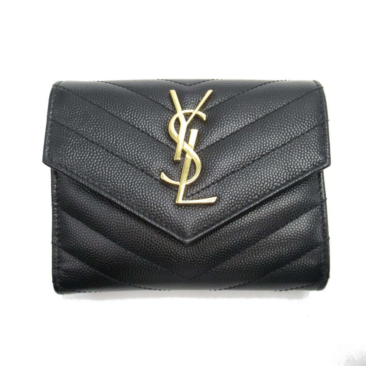 送料無料 新品 メンズ 財布 三つ折財布 タイニーウォレット サン ローラン 時 全品ポイント3倍 最大2万円offクーポン 9 4 レディース サイフ メンズ財布 ブランド財布 ブランド ブランドオフ Brandoff Laurent Saint 中古 ブラック レザー