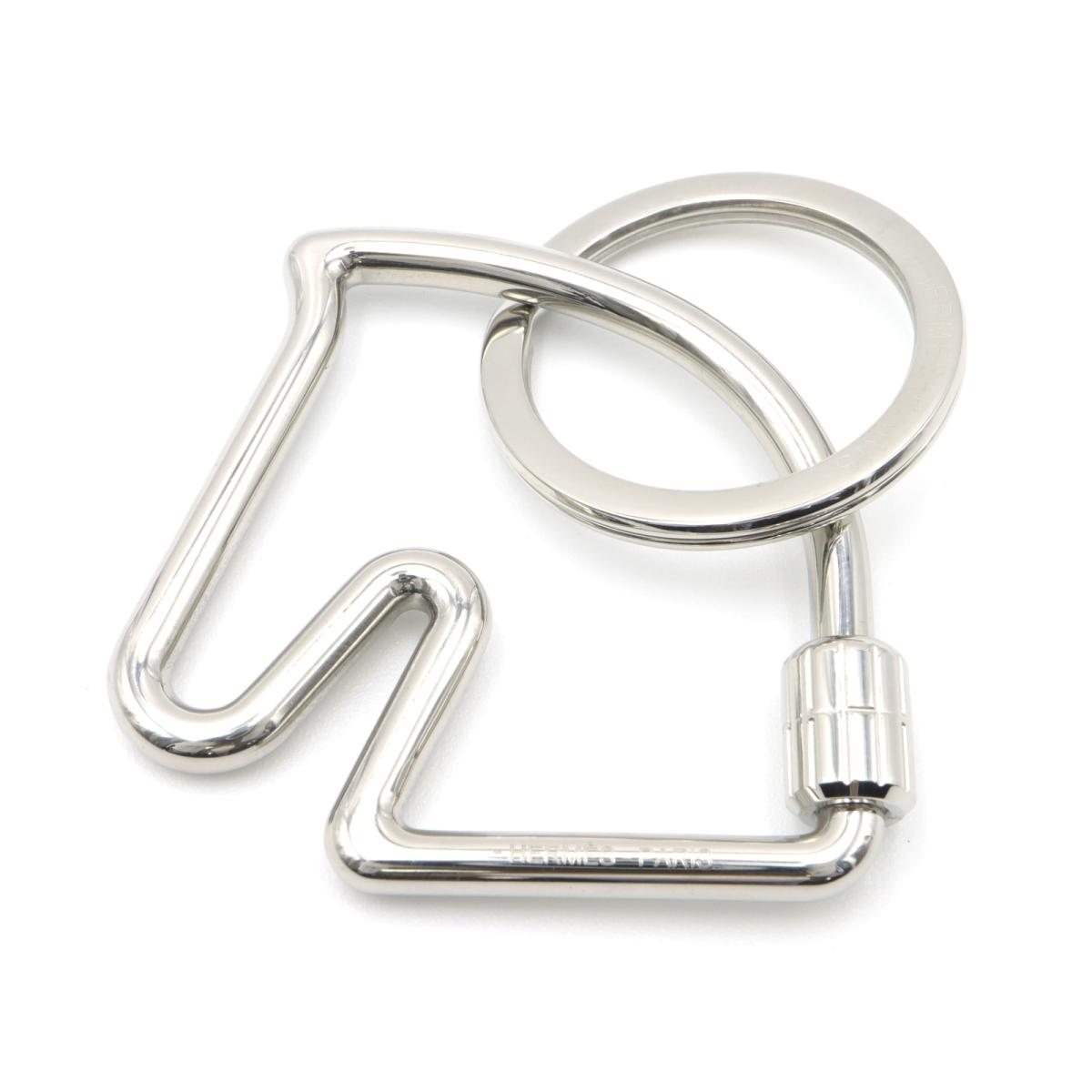 中古 エルメス シュヴァル 食い付き円環 キーホルダー 札入 ユニ交尾 パラディウムプレーテッド シルヴァー Marchesoni Com Br