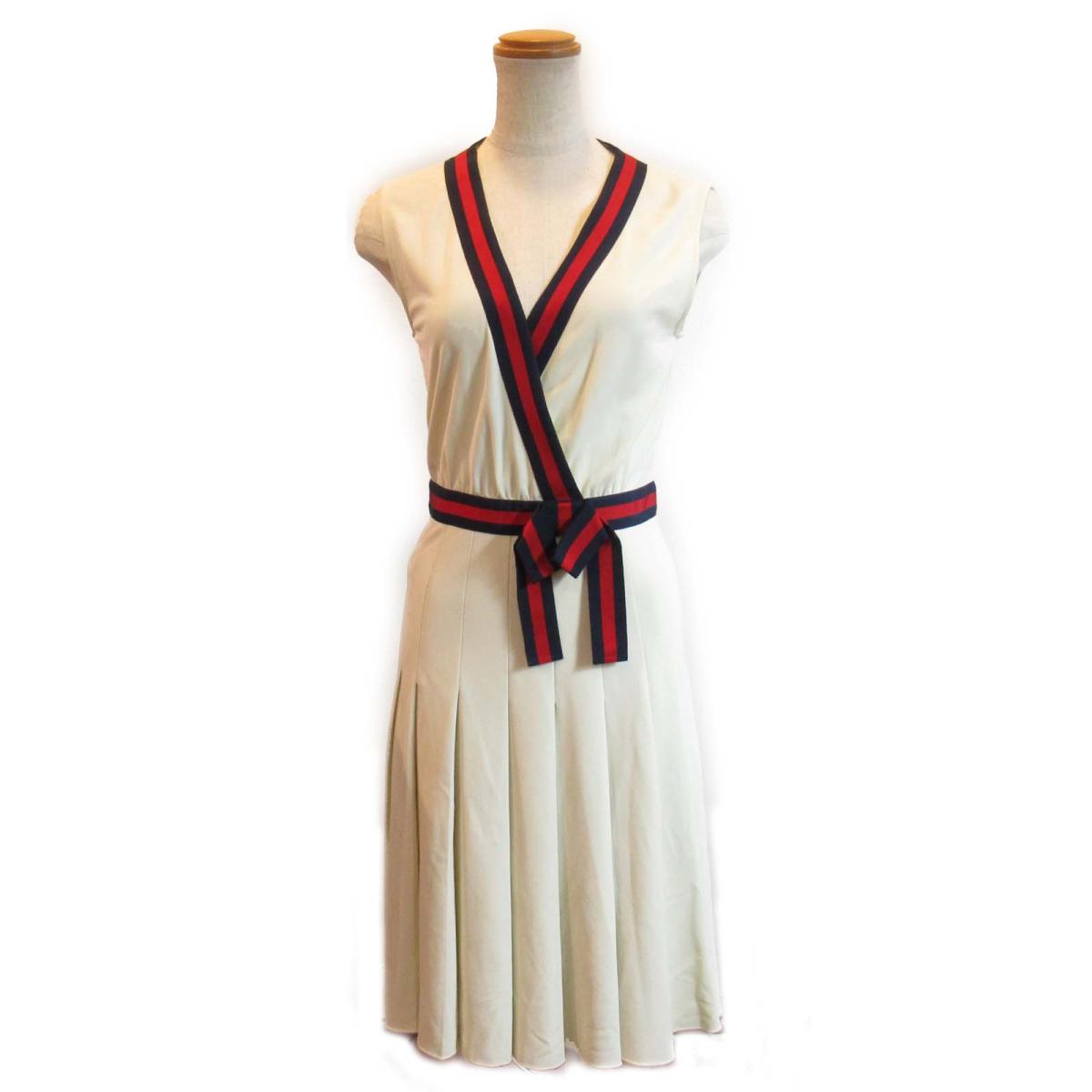 美品 レーヨン その他 トップス 衣料品 ワンピース ワンピース Gucci グッチ 時より限定ポイント3倍 最大2万円offクーポン 9 19 X 中古 ベージュ ネイビー系 ベージュ系 レディース ポリウレタン ワンピース