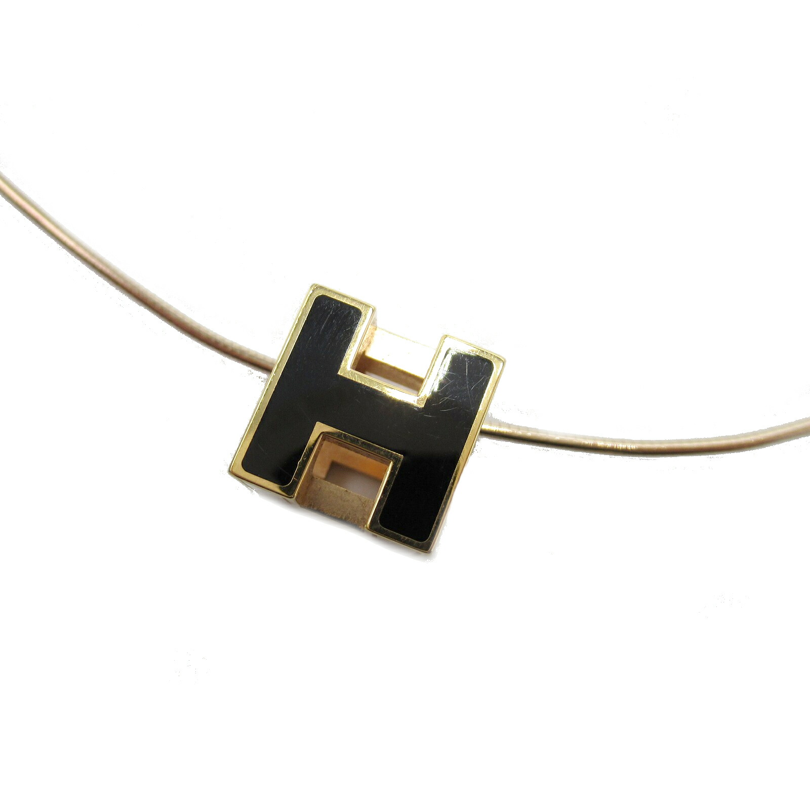 エルメス Hermes Hキューブネックレス ネックレス ジュエリー Gp ゴールドメッキ メンズ レディース ブラック系 ゴールド系 中古 Angliaacademy Com
