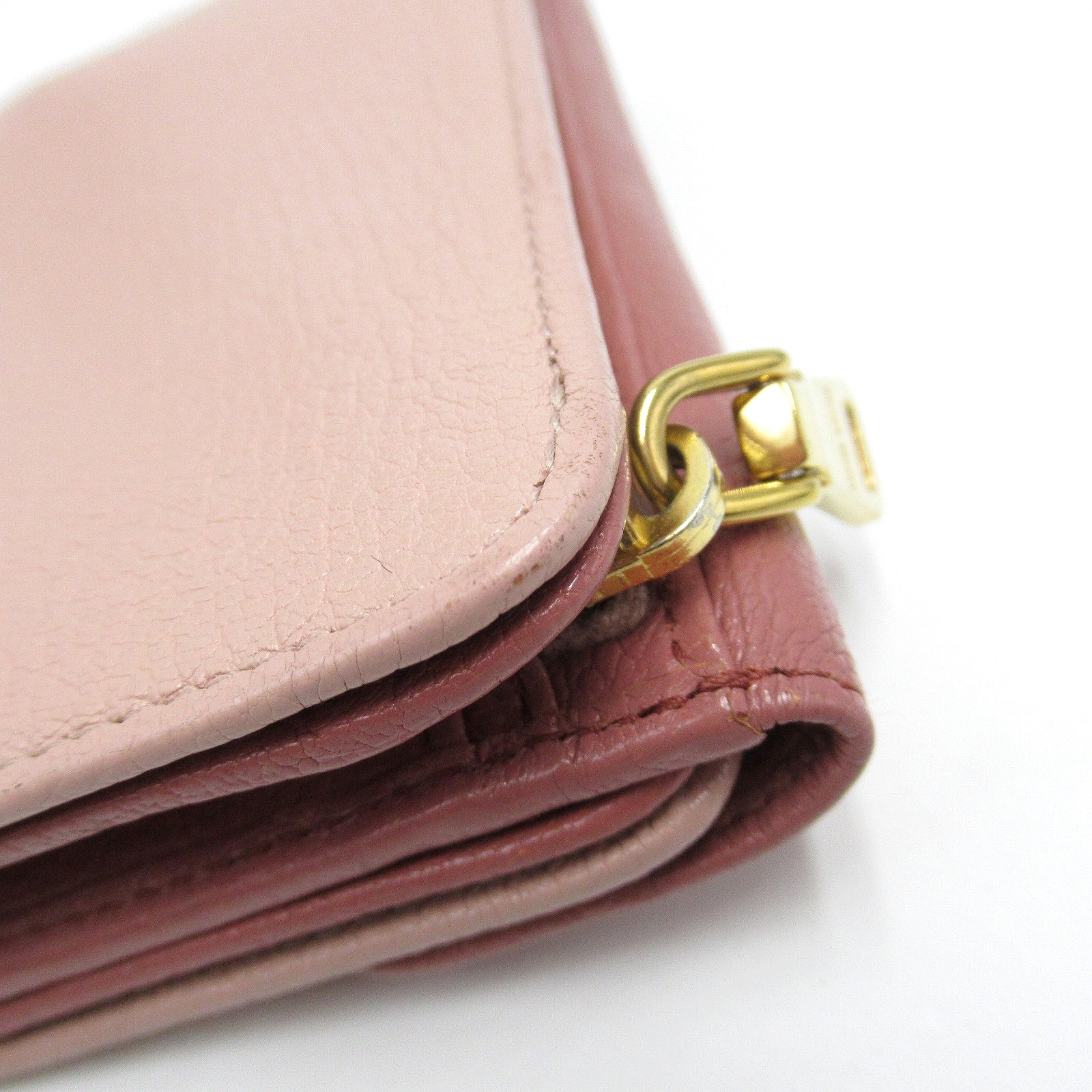 ミュウ ミュウ Miu Miu 勲章lスタイルzip蝦蟇口 三つ折り財布 財布 なめし レディース サクラ色家筋 ピンク 中古 Vigodent Coltene Com Br