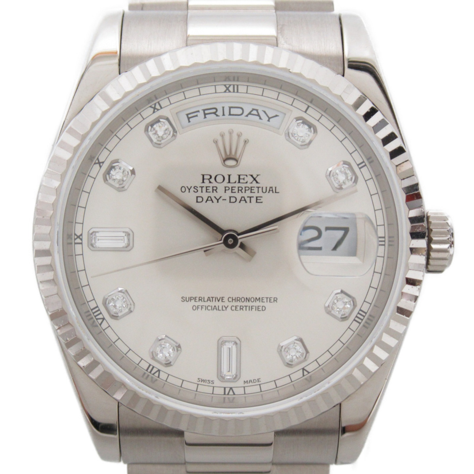 10 15から ポイント5倍 最大5万円offクーポン なくなり次第終了 ロレックス Rolex デイデイト10 ダイヤモンド腕時計 腕時計 時計 ステンレススチール ダイヤモンド メンズ シルバー系 Sv 118239a P番 中古 Lojascarrossel Com Br