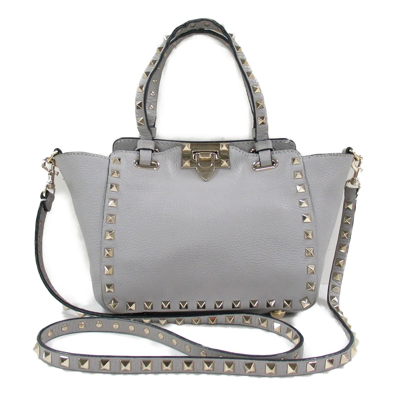 ヴァレンチノ Valentino 2way ハンドバッグ バッグ レザー レディース グレー系 グレー 中古 Maf Gov Ws