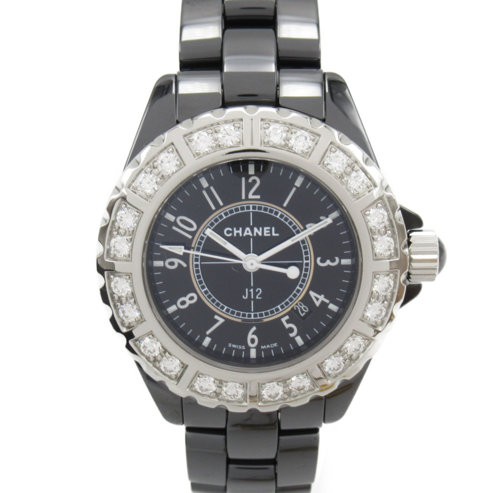 5周年記念イベントが シャネル Chanel J12ラージ ダイヤモンド 腕時計 時計 ステンレススチール セラミック ボーイズ ブラック系 H1173 メンズ レディース ブランド ブランド時計 ブランド腕時計 ウォッチ Fucoa Cl