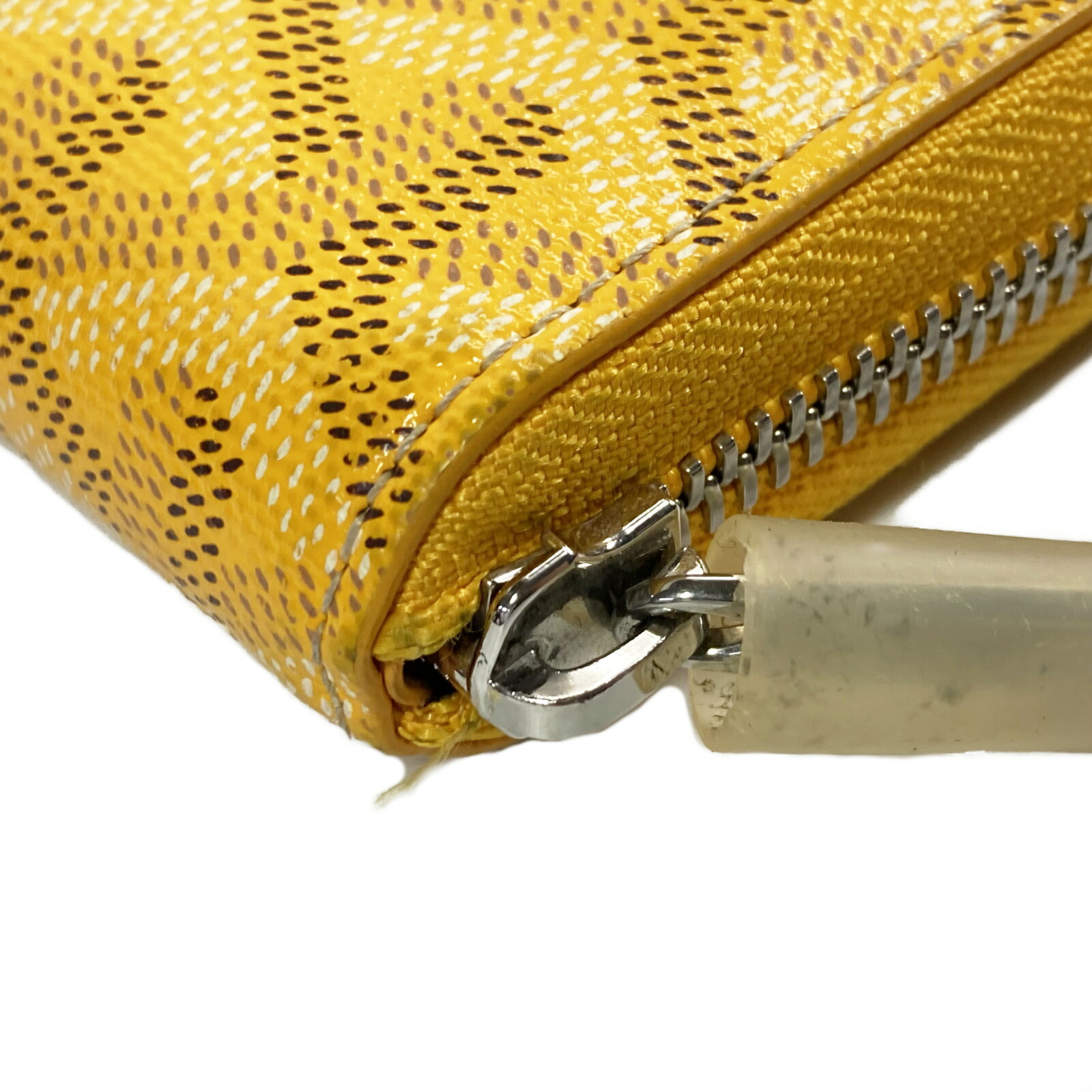 送料込 ゴヤール Goyard ラウンド長財布 財布 Pvcコーティングキャンバス メンズ レディース イエロー系 Fucoa Cl