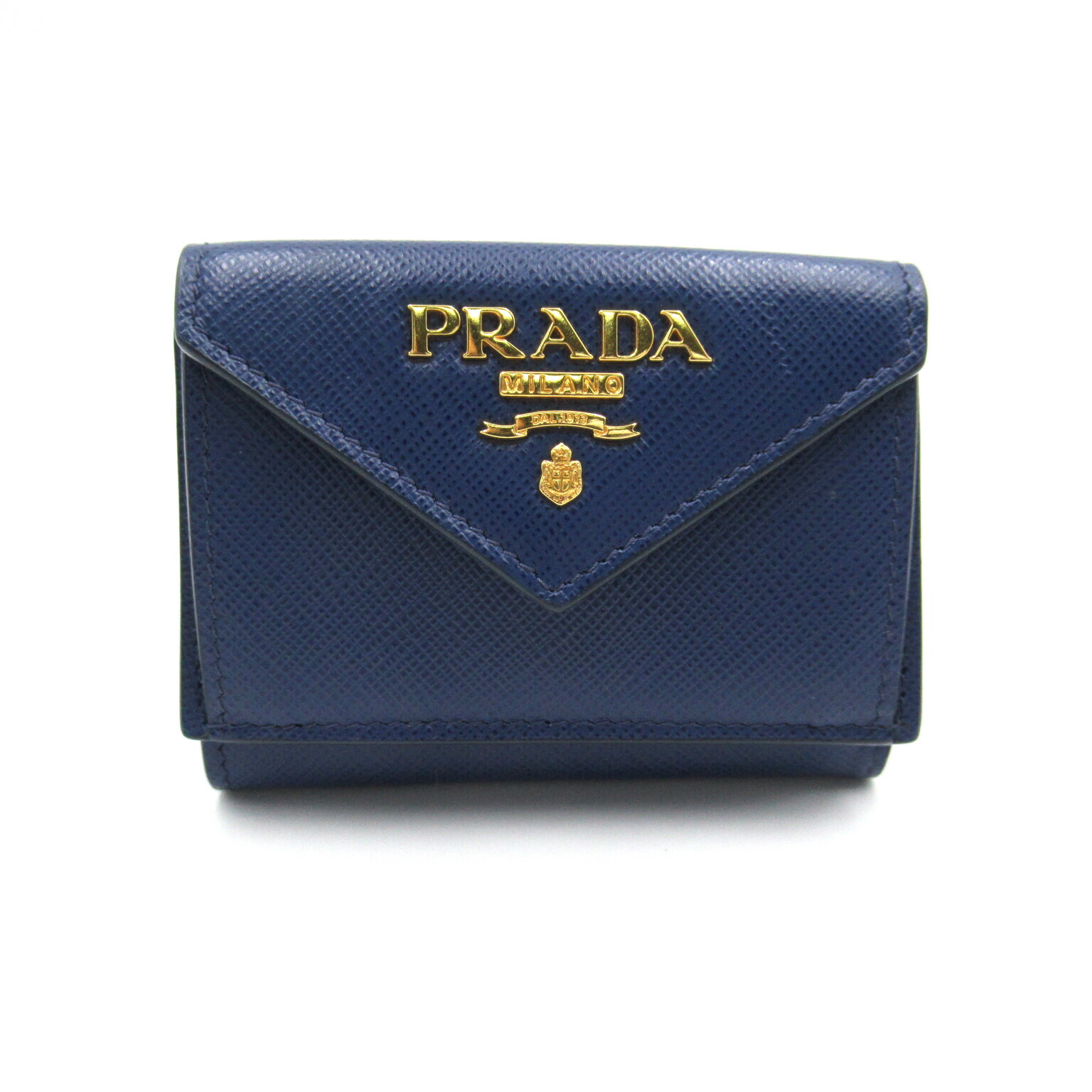 9 24から 全品ポイント5倍 最大3万円offクーポン プラダ Prada サフィアーノ 三つ折り財布 財布 サフィアーノレザー メンズ レディース ネイビー系 ブランド ブランド財布 レディース財布 サイフ ブランド品