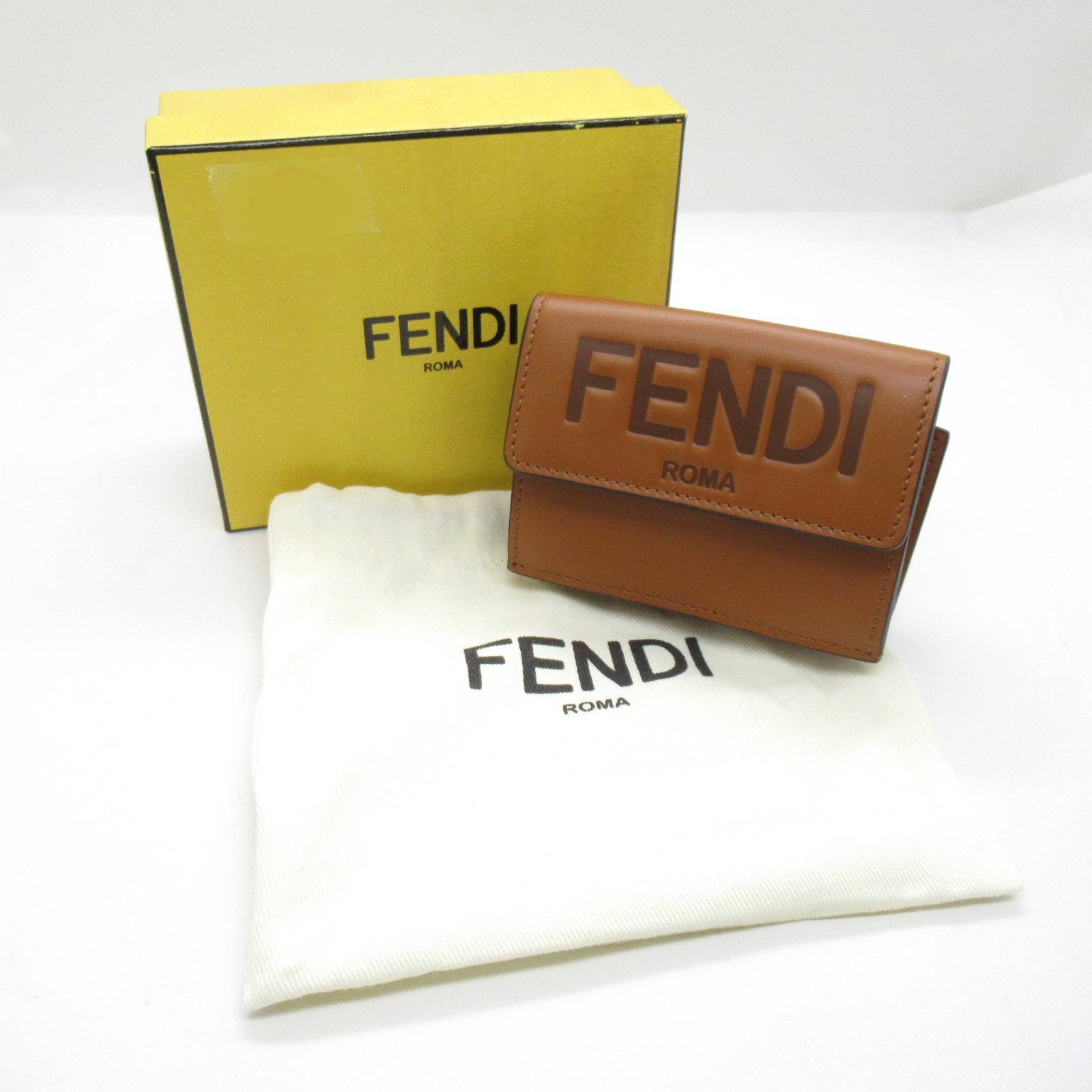 フェンディ FENDI 三つ折り財布 財布 レザー レディース ブラウン系