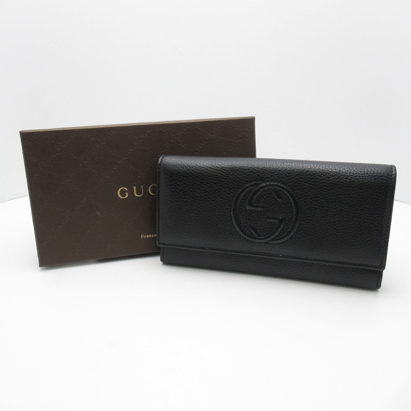 ☆正規品新品未使用品 グッチ GUCCI 二つ折り長財布 財布 カーフ 牛革