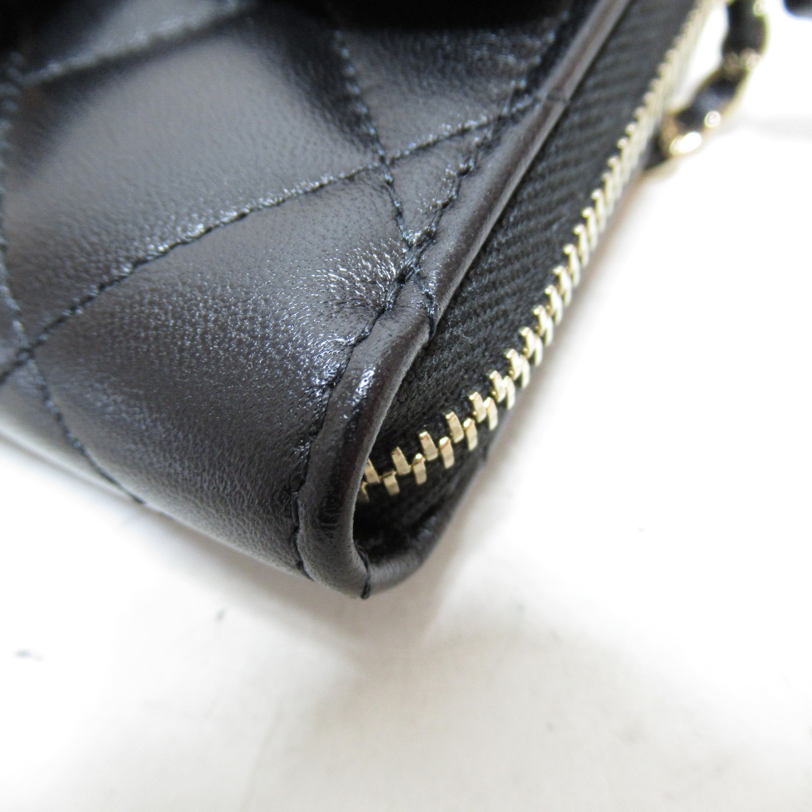 シャネル CHANEL チェーンウォレット ラムスキン ブランド ブラック系 