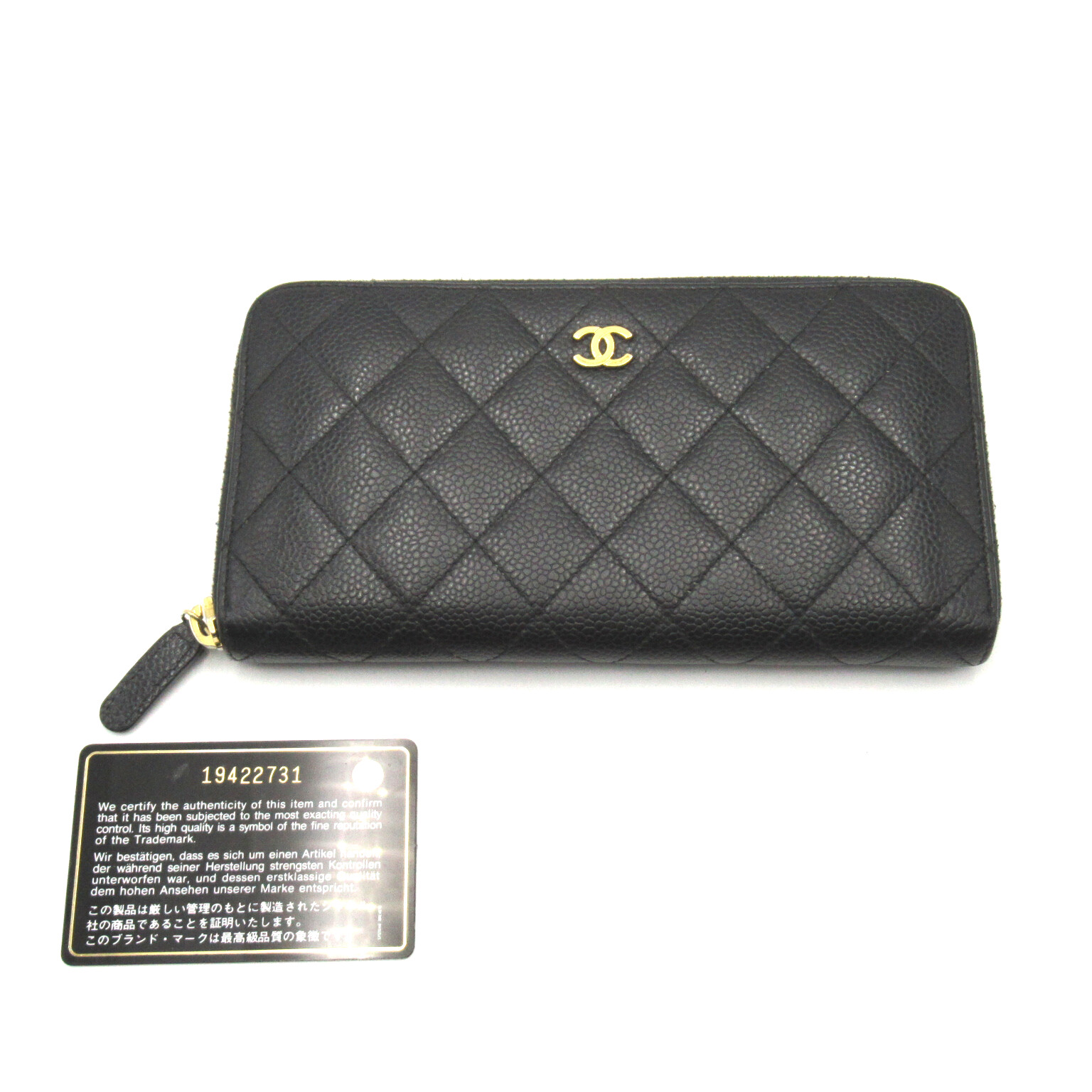 シャネル CHANEL ラウンド長財布 キャビアスキン(グレインド