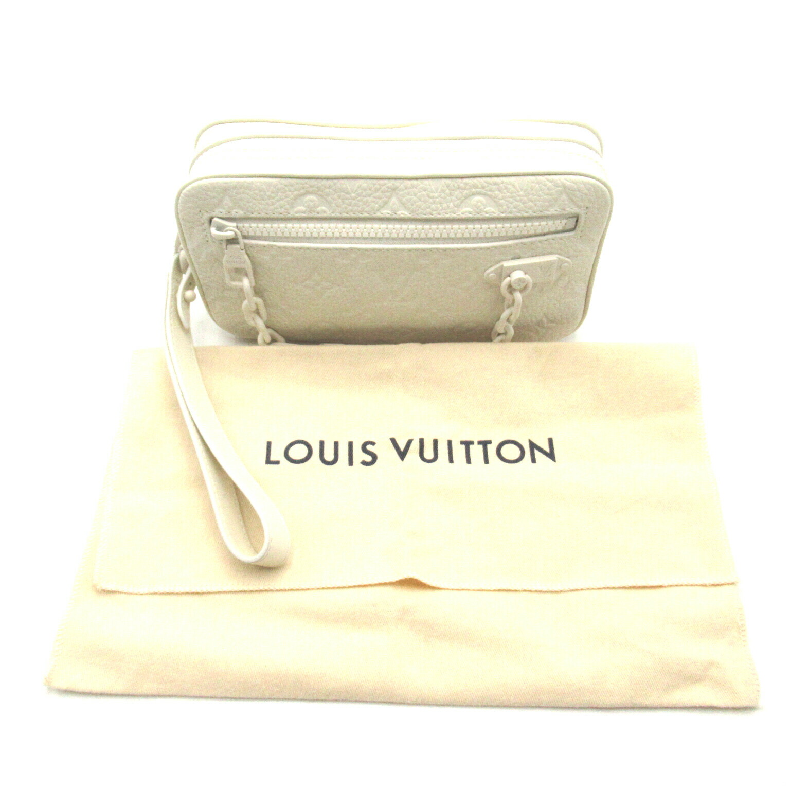 ルイ・ヴィトン LOUIS VUITTON パウダーホワイト バッグ 型押しレザー 