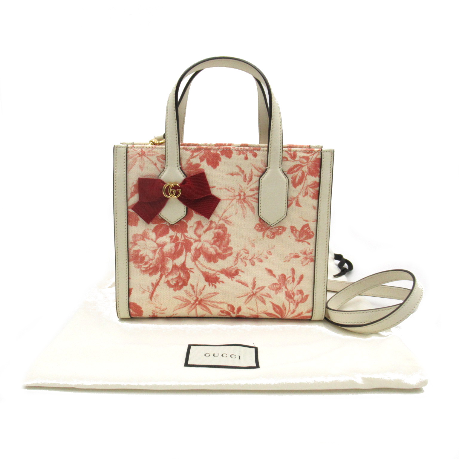 25まで グッチ GUCCI GGリボン ピンク系 ホワイト系 バッグ レディース 
