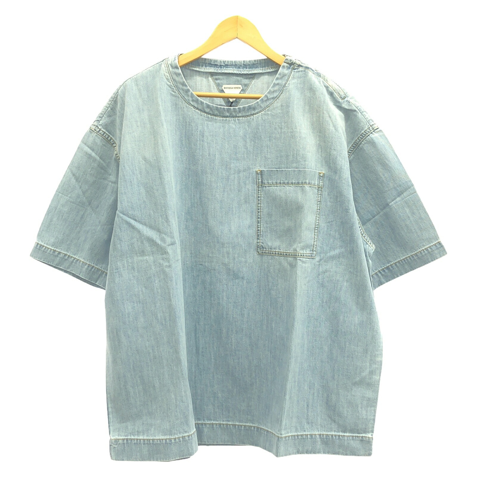 BOTTEGA VENETA ダブルレイヤーコットン T シャツ ブルー bottega17012426.jpg