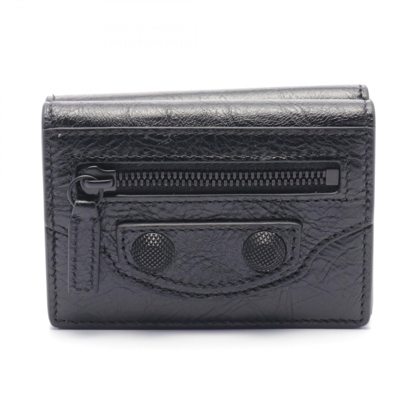【新品・国内即発】BALENCIAGA 593813 1TY23 1000 三つ折り財布 BALENCIAGA バレンシアガ 三つ折り財布 ロゴ キャッシュ ミニ