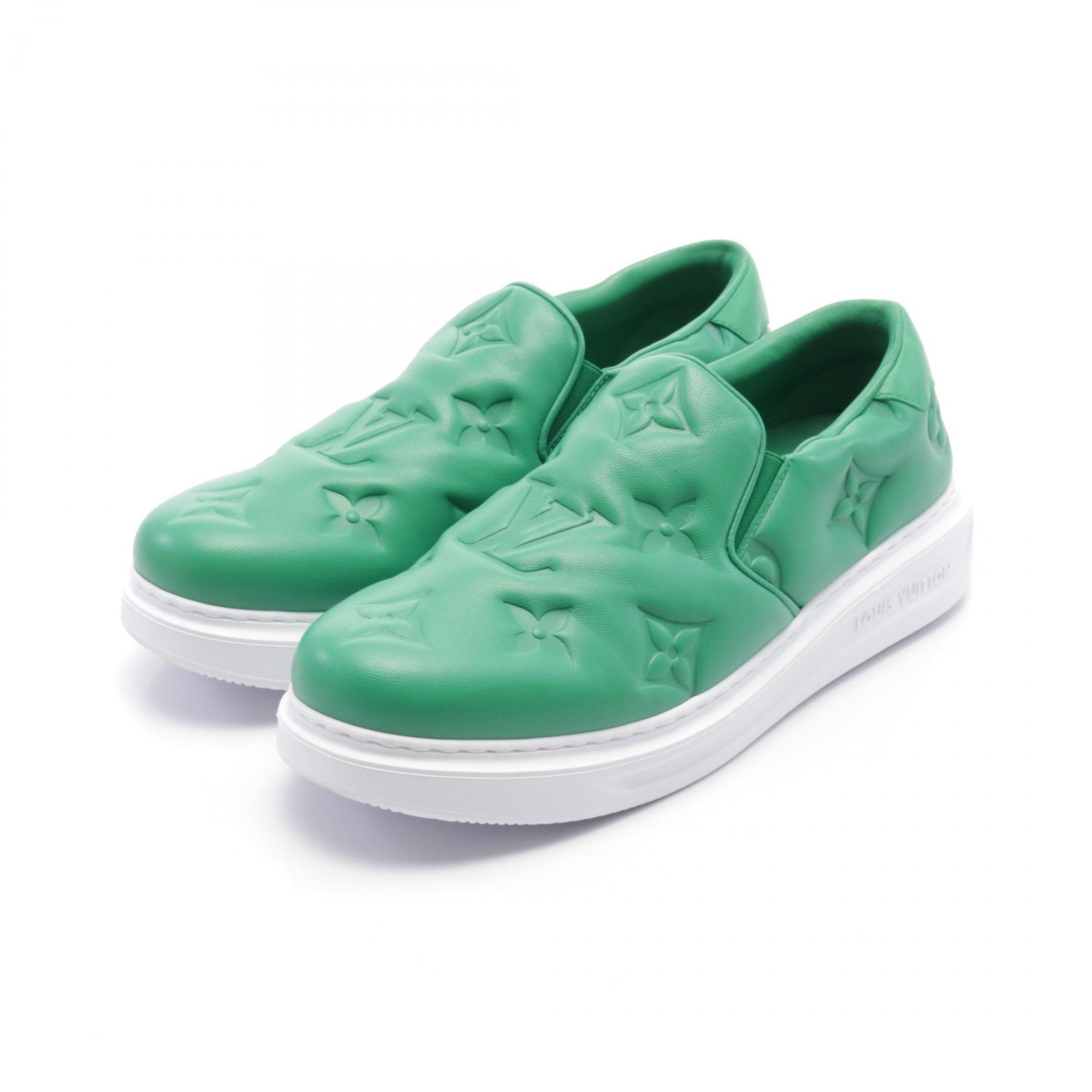 LOUIS VUITTON スリッポン ビバリーヒルズライン モノグラム レザー 美品 ルイヴィトン ビバリーヒルズライン モノグラム レザー