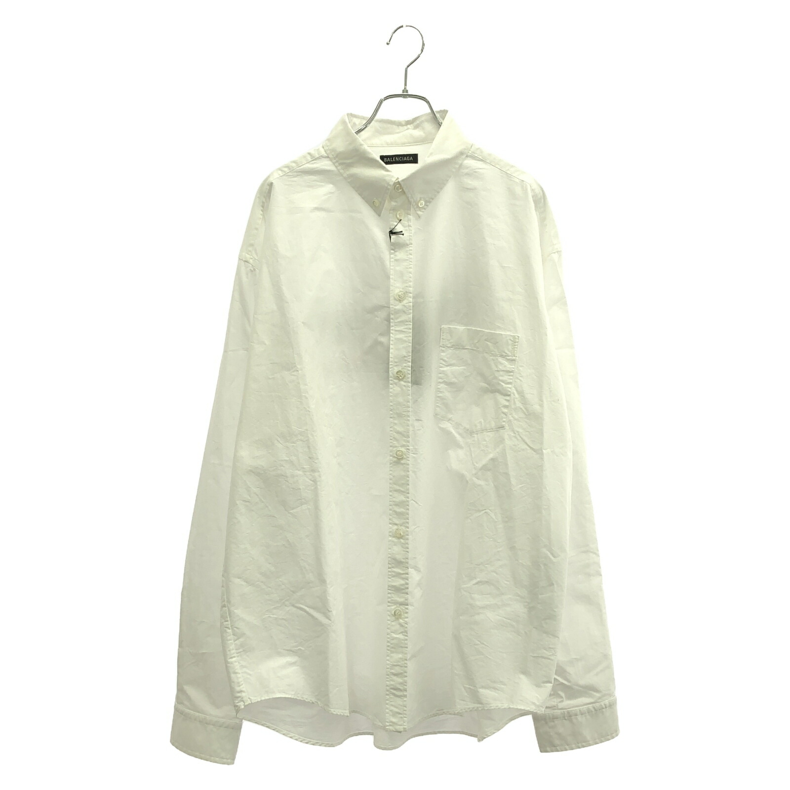 Tシャツ・カットソー BALENCIAGA FW25 Light blue poplin shirt (839187TNM60 4200) Balenciaga Short Sleeve Oversized Shirt - LABELS