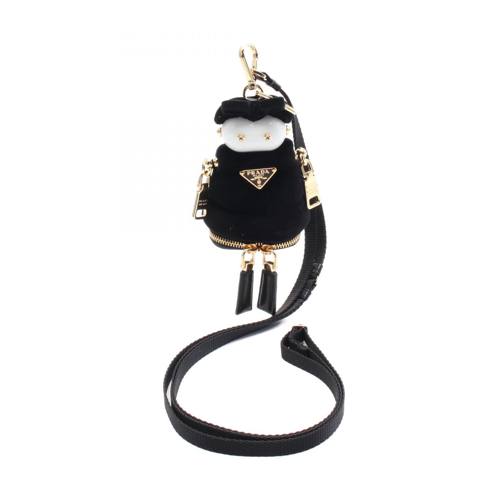 【5%OFFクーポン×ポイント5倍】プラダ PRADA Soft Robot チャーム アクセサリー ベルベット レディース ブラック系 / ホワイト系 1TT2112C68F0002 【新品】